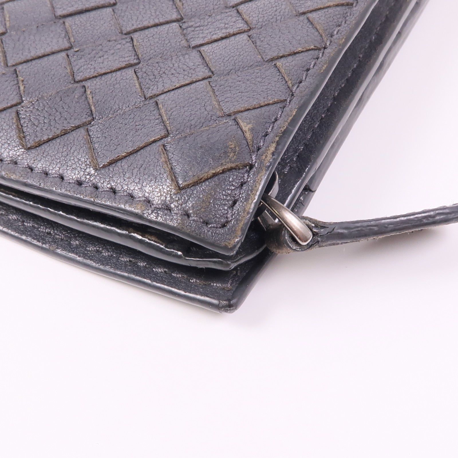 BOTTEGA VENETA 織紋皮革Wallet銀扣錢包