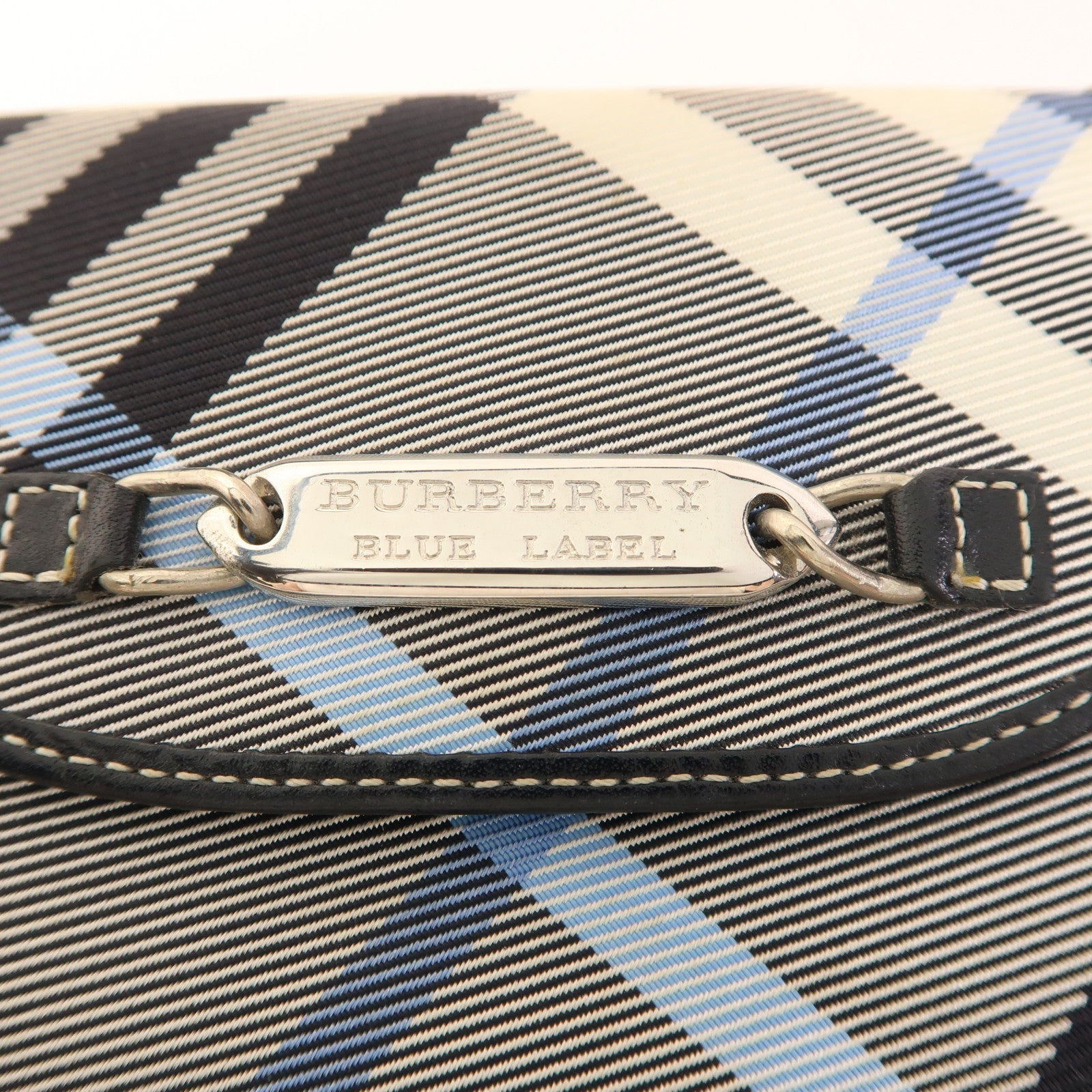 BURBERRY BLUE LABEL 皮革/布料Wallet銀扣錢包