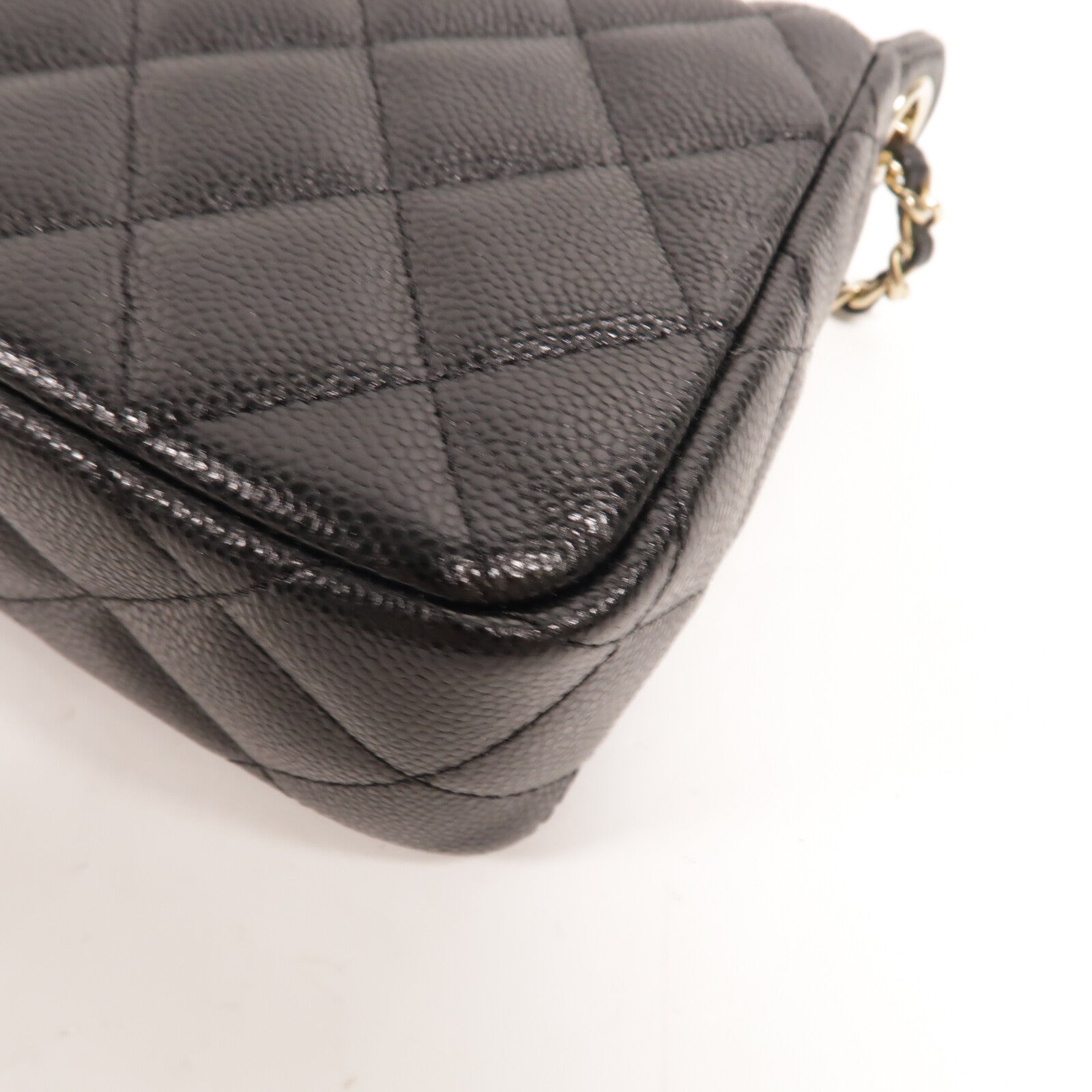 CHANEL 牛皮皮革Pouch Chain Shoulder鏈帶肩背袋