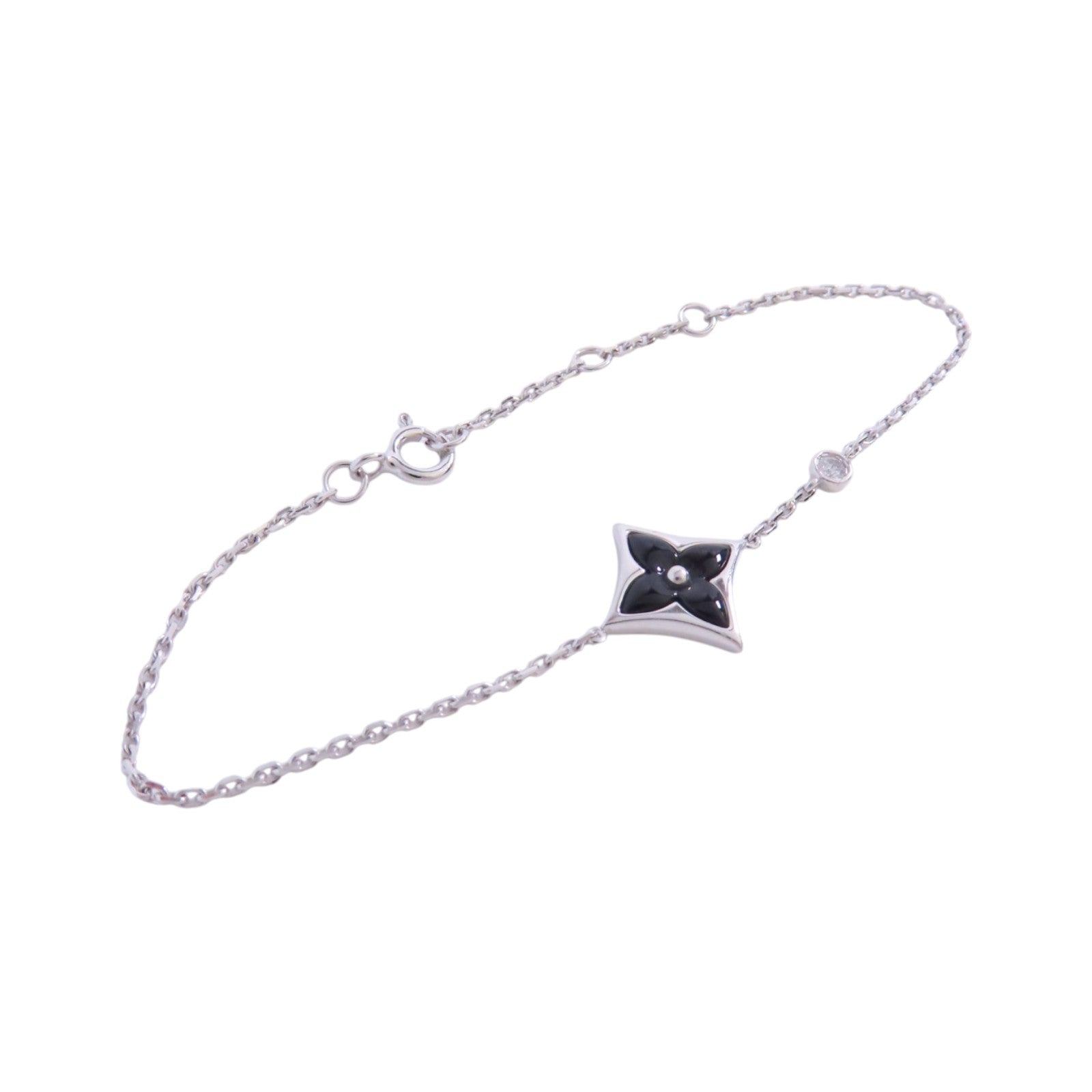 LOUIS VUITTON 18K白金Color Blossom BB Diamond Blaceret銀扣鑽石手鏈