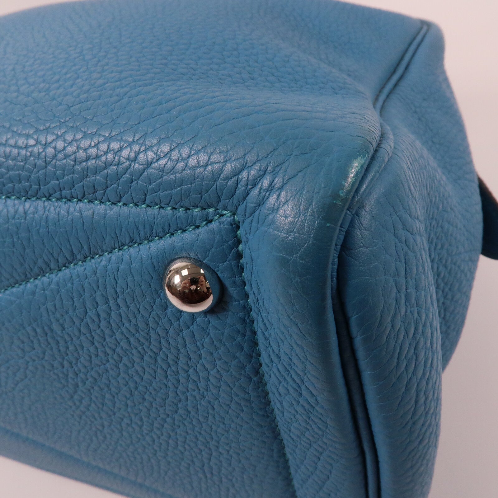 HERMES Clemence皮革Victoria 35銀扣肩背袋