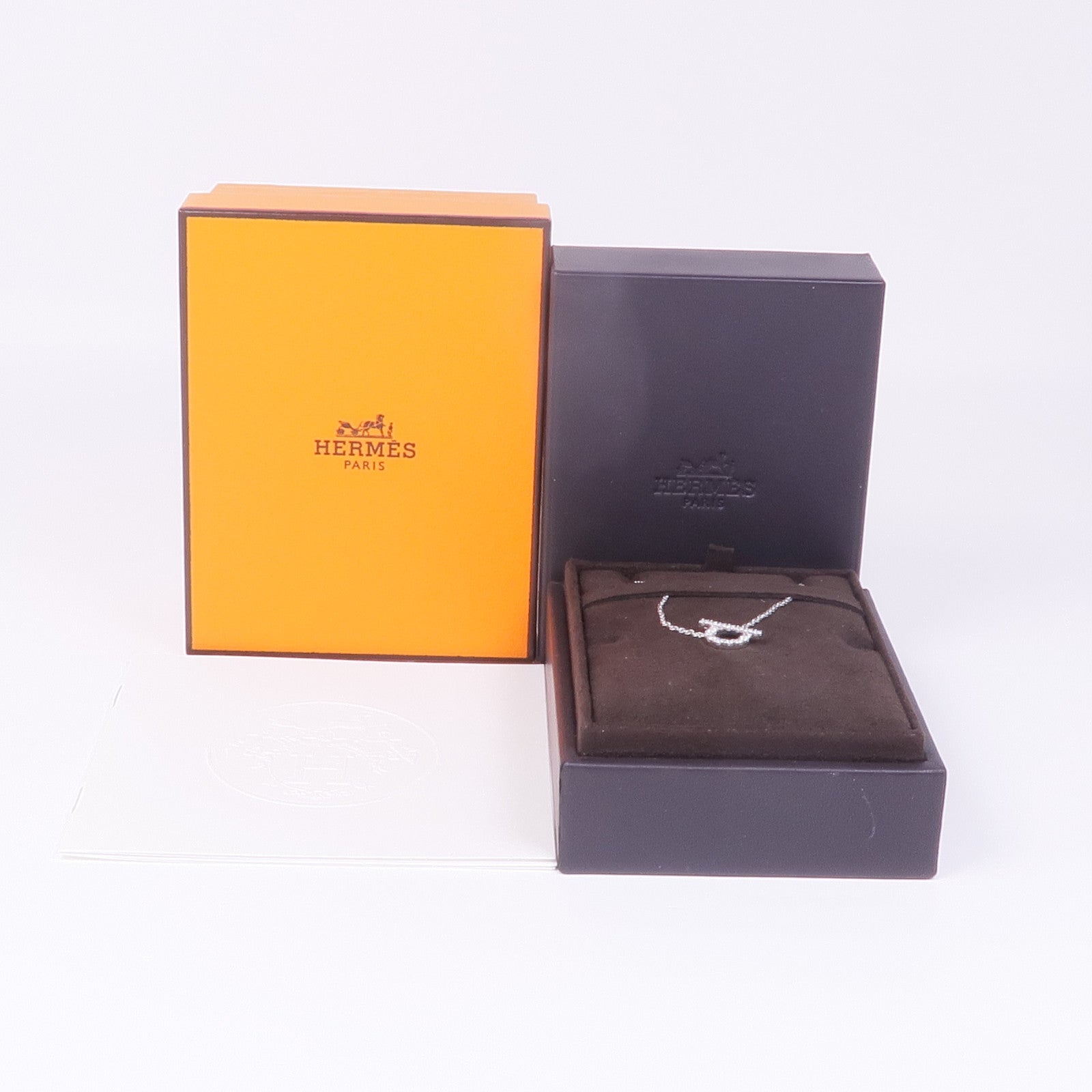 HERMES 18K白金Finesse Pendant鑽石項鍊