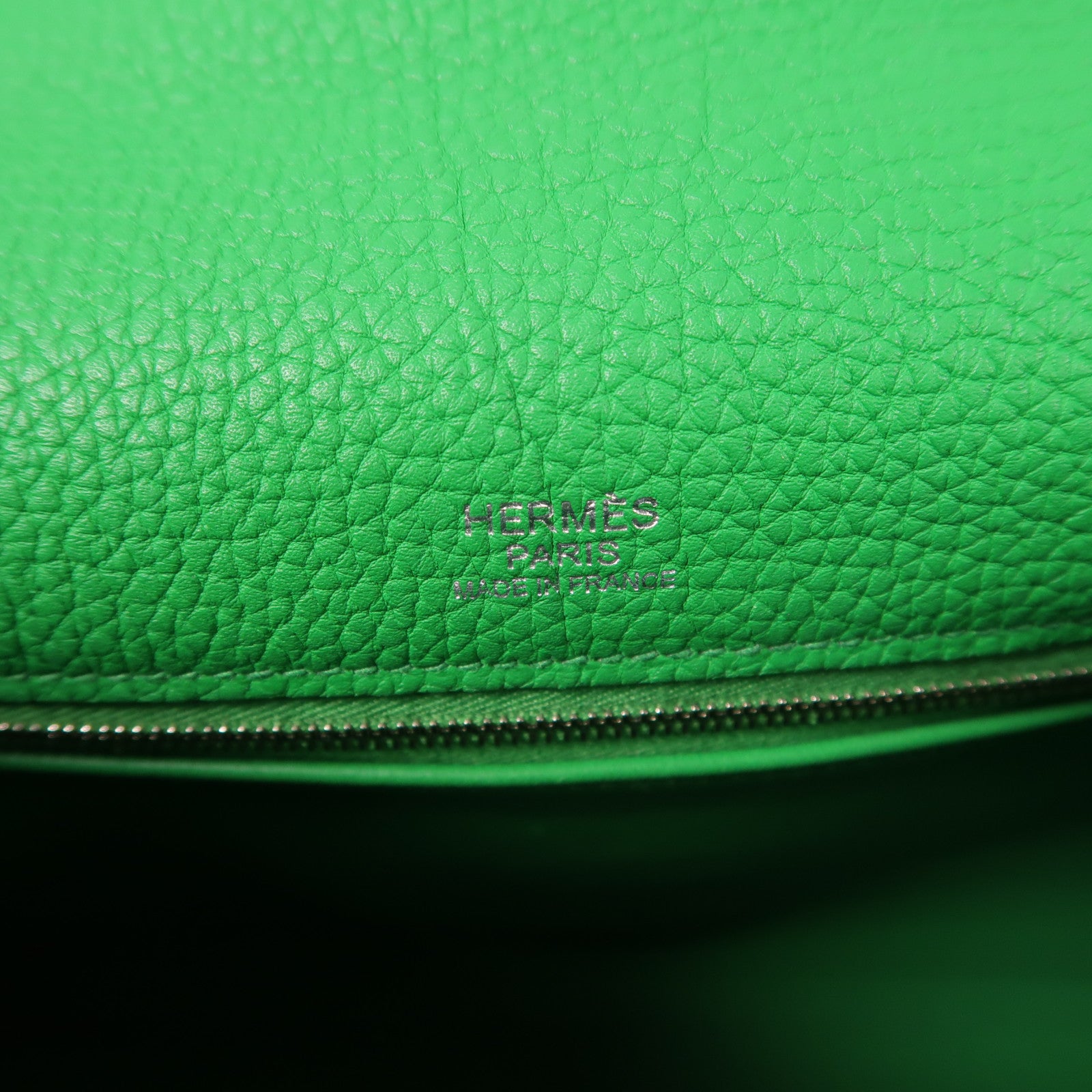 HERMES Swift皮革/Clemence皮革Kelly 32 Ghillies銀扣手挽肩背兩用袋