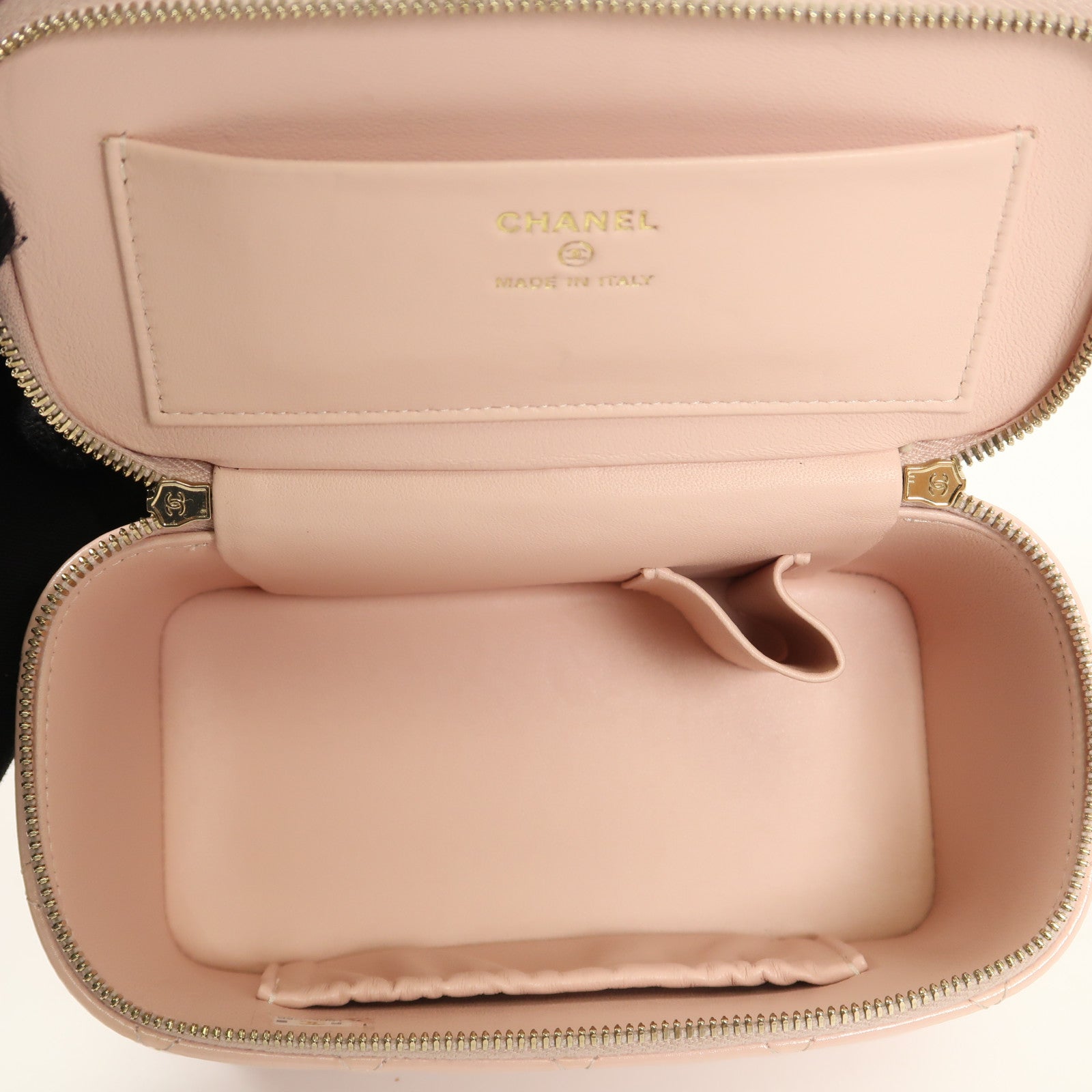 CHANEL CC GHW Vanity Case 2way Shoulder Bag Calfskin Leather Pink