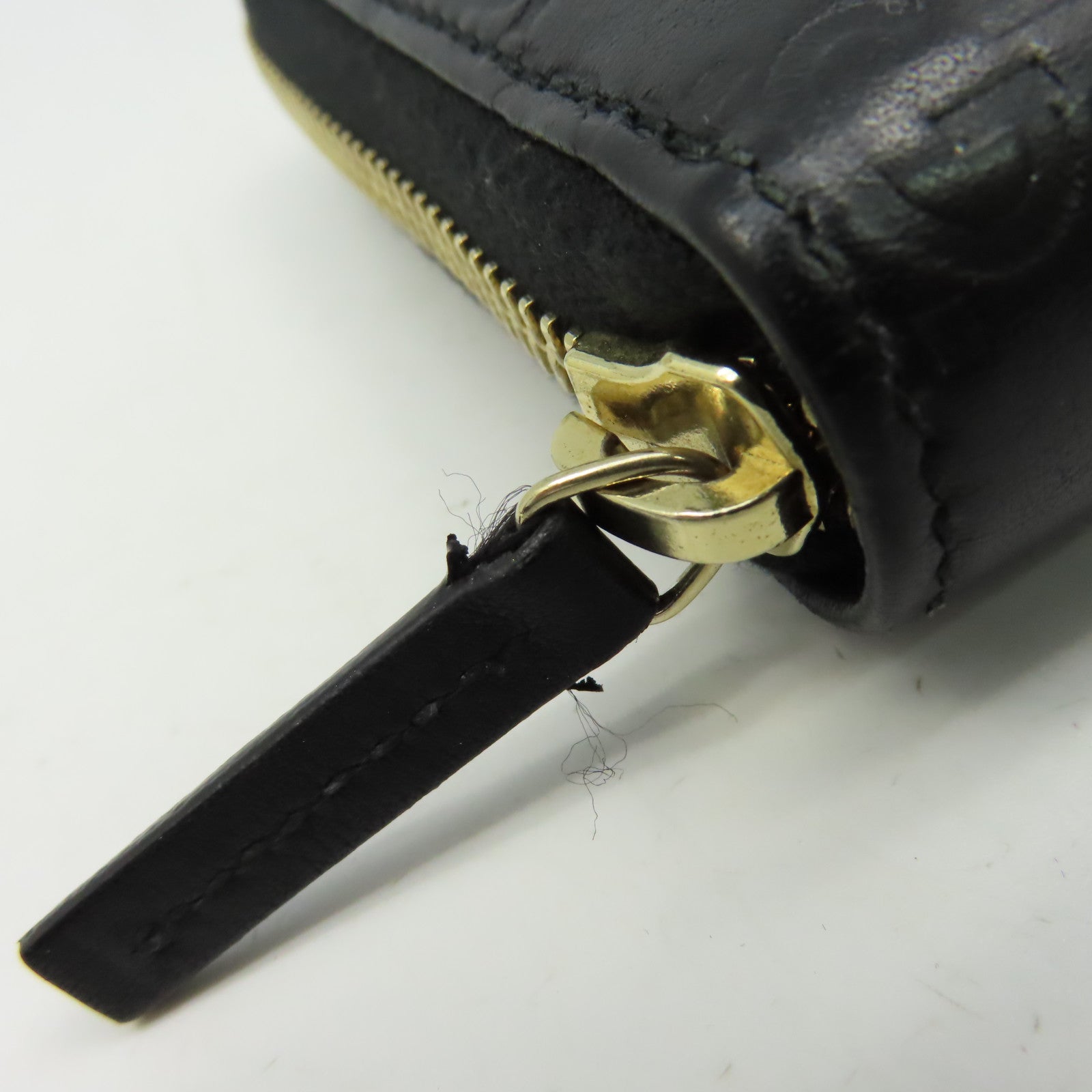 GUCCI 【激減優惠】牛皮皮革Zipper Long Wallet金扣長錢包黑色