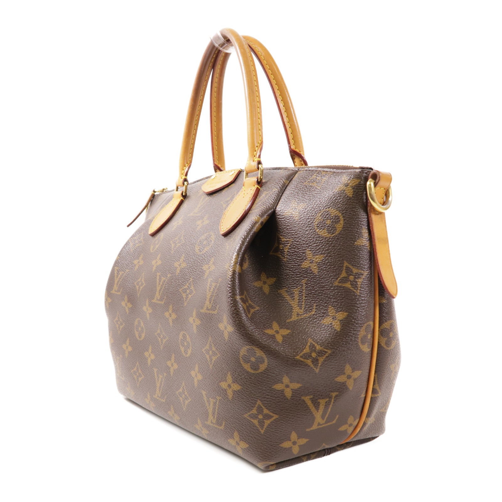 LOUIS VUITTON Monogram Turenne MM金扣手挽肩背兩用袋棕色