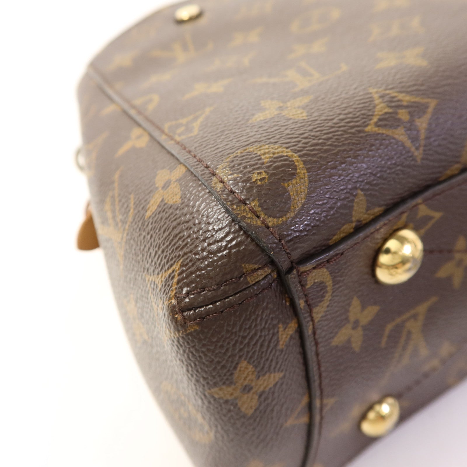 LOUIS VUITTON Monogram Montaigne BB金扣手挽肩背兩用袋棕色
