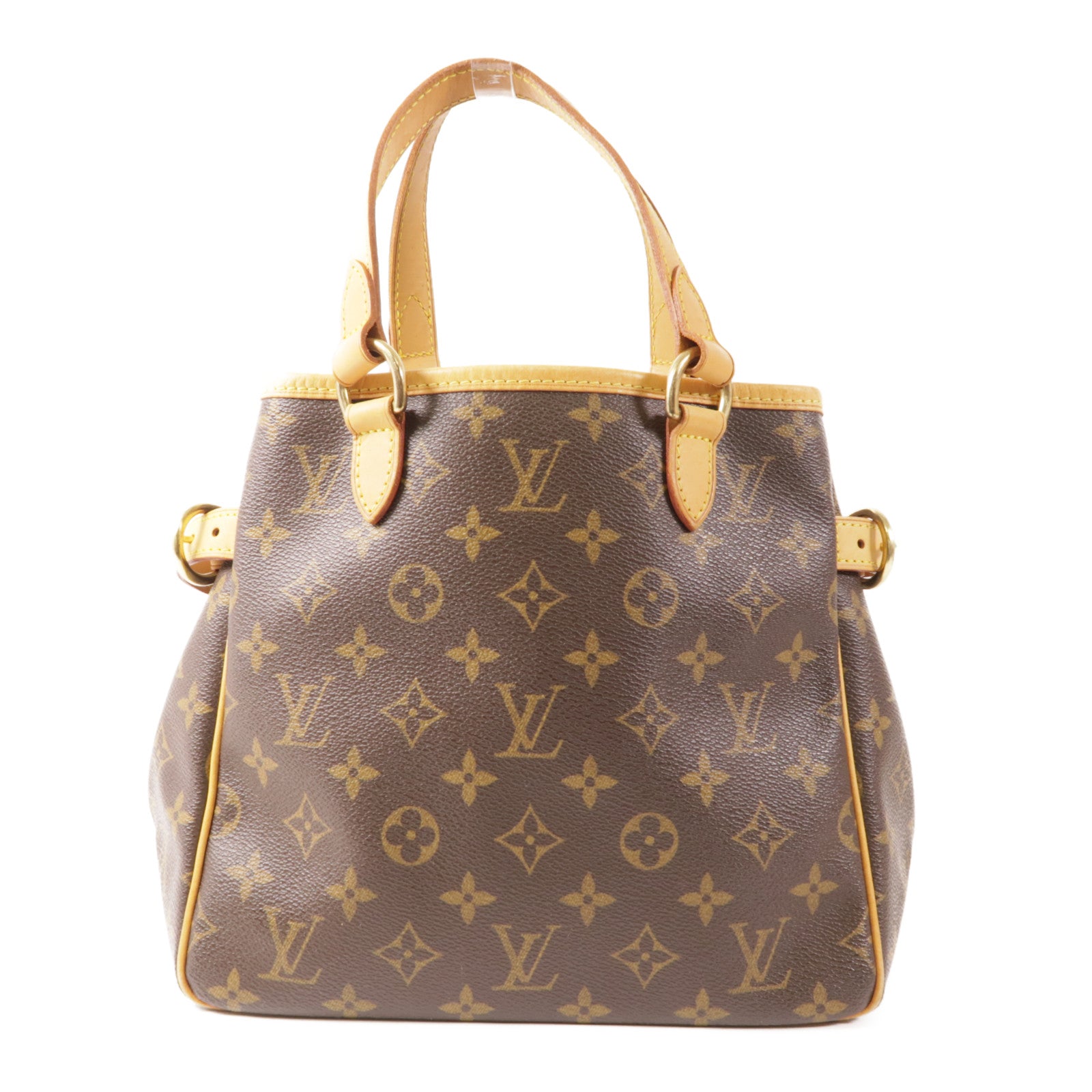 LOUIS VUITTON Monogram Batignolles Vertical金扣手挽袋棕色