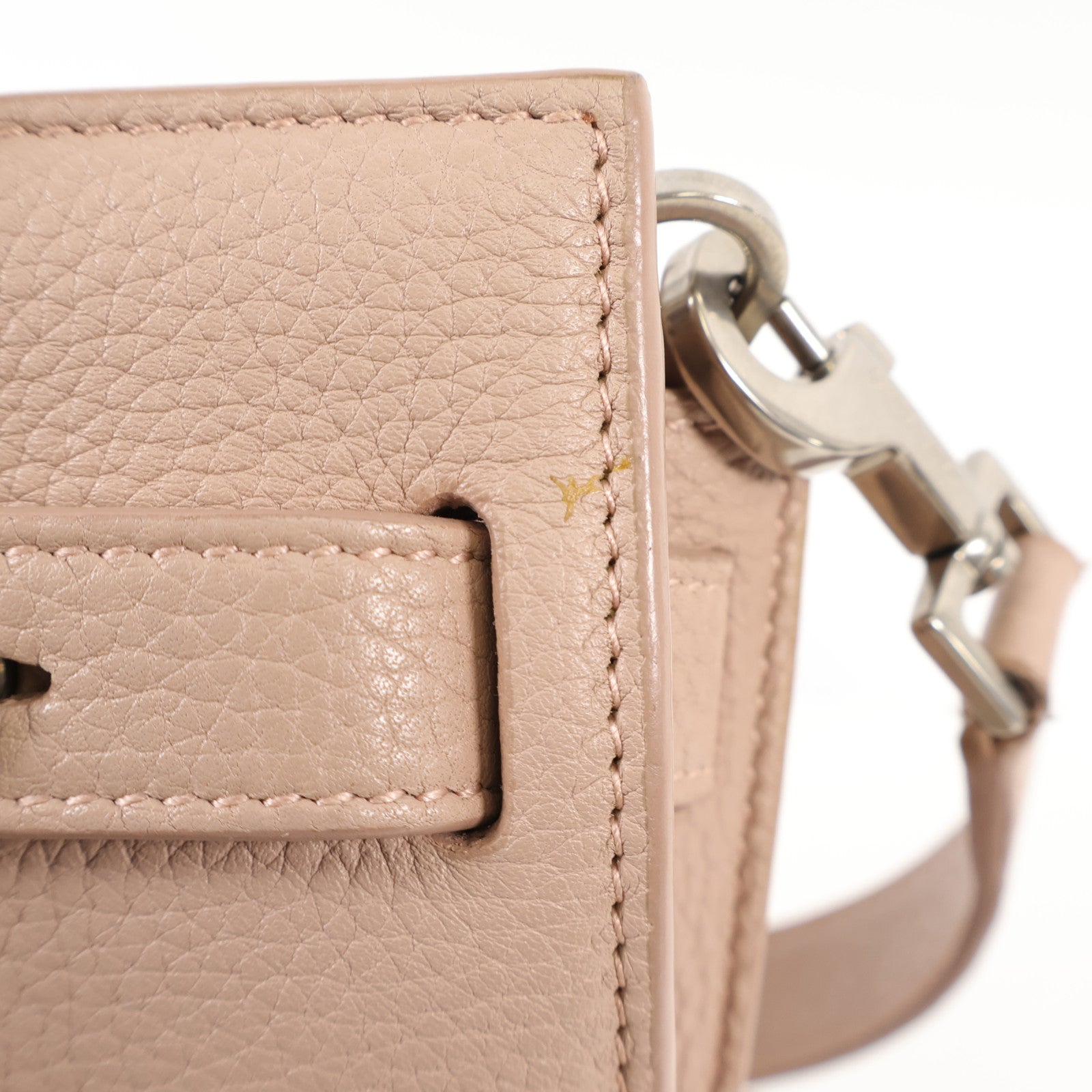 YVES SAINT LAURENT 牛皮皮革2 way Shoulder Bag銀扣手挽肩背兩用袋
