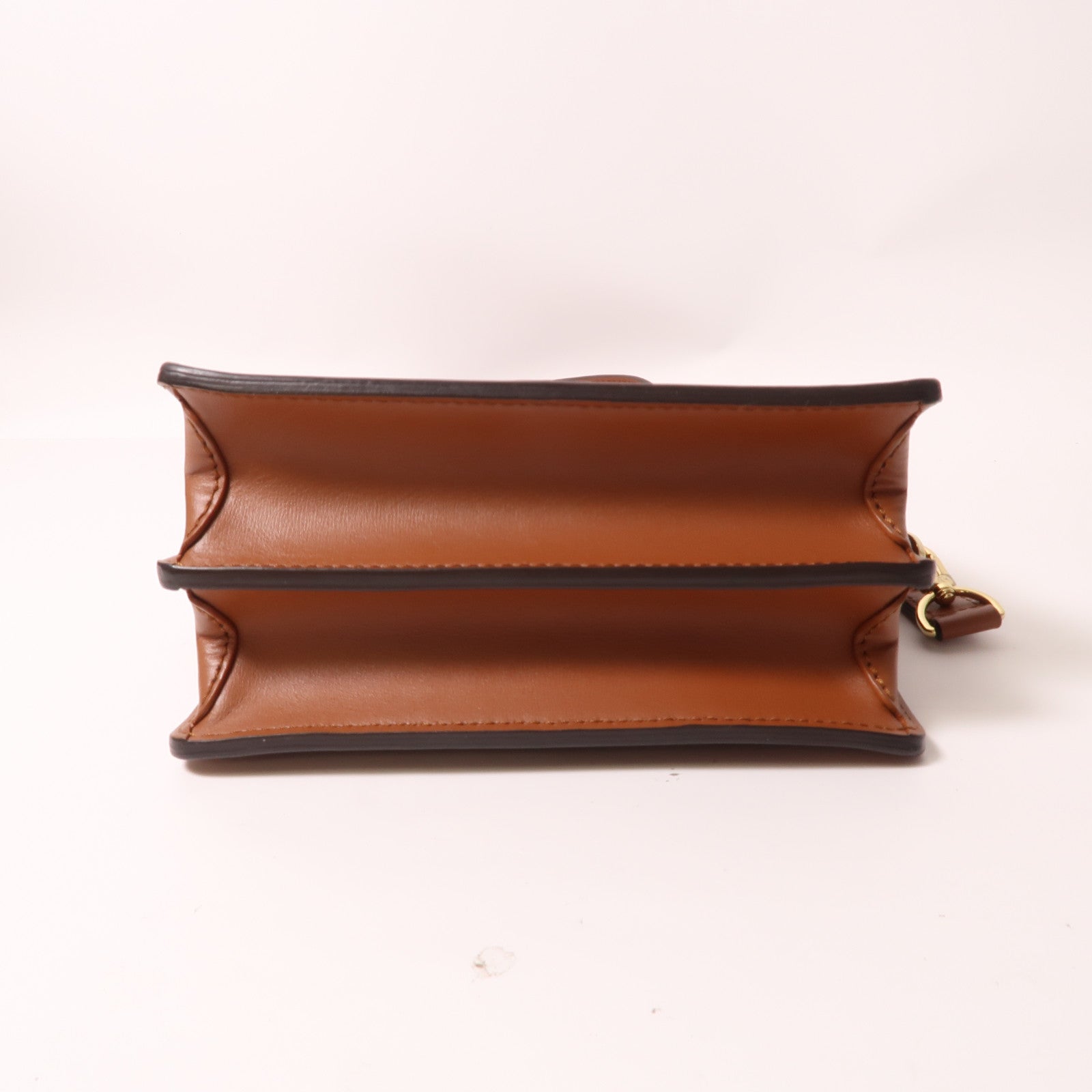 LOUIS VUITTON Monogram Reverse Mini Dauphine金扣肩背袋棕色