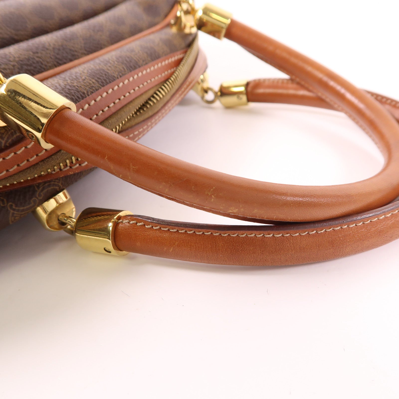 CELINE 塗層帆布Macadam Handbag金扣手挽袋