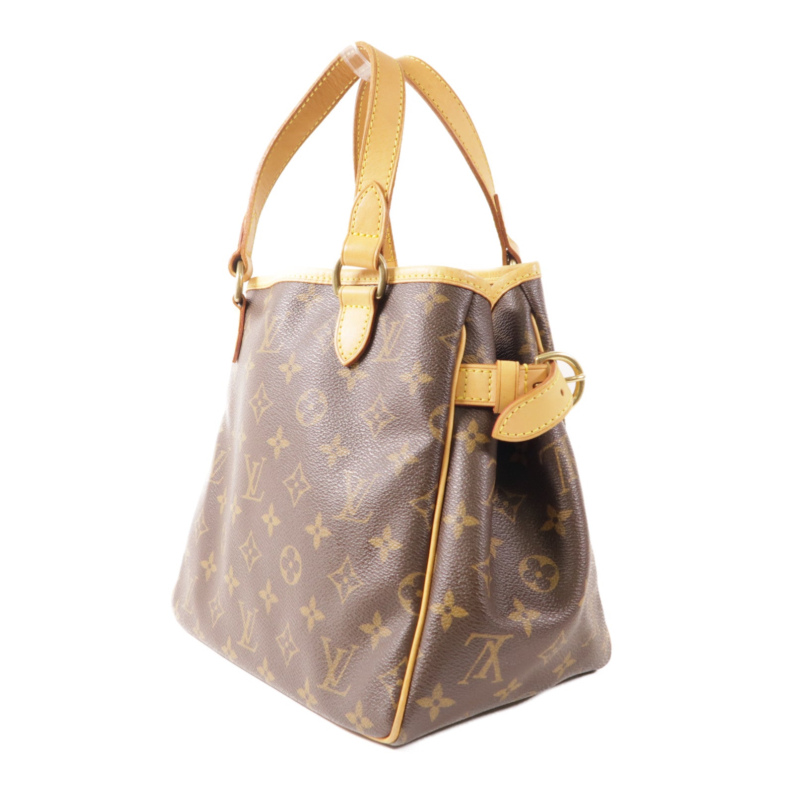 LOUIS VUITTON Monogram Batignolles Vertical金扣手挽袋棕色