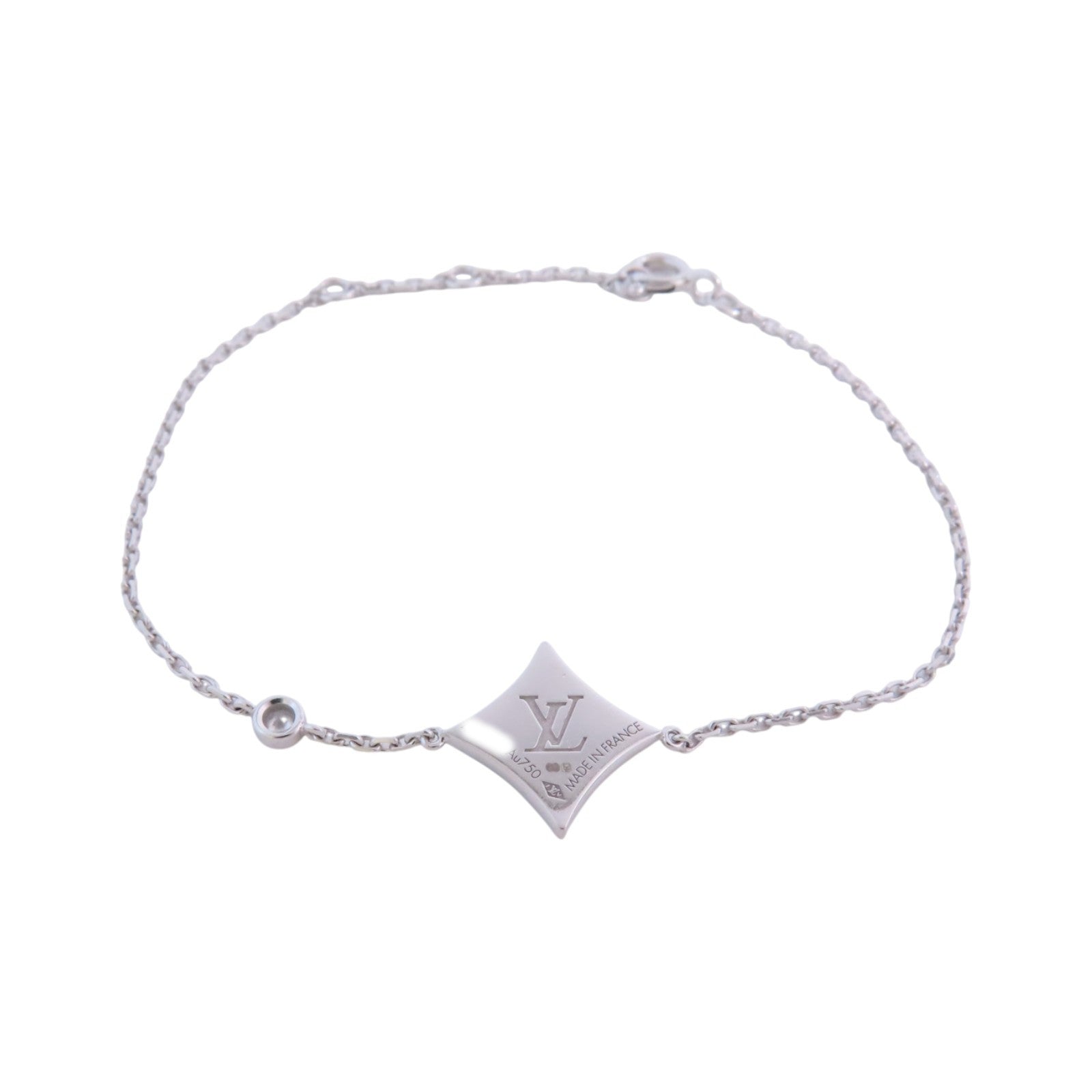 LOUIS VUITTON 18K白金Color Blossom BB Diamond Blaceret銀扣鑽石手鏈