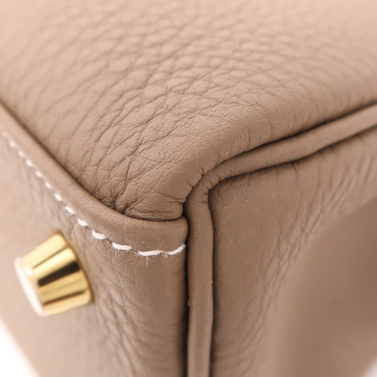 HERMES Togo皮革Kelly 25金扣手挽肩背兩用袋Etoupe大象灰色