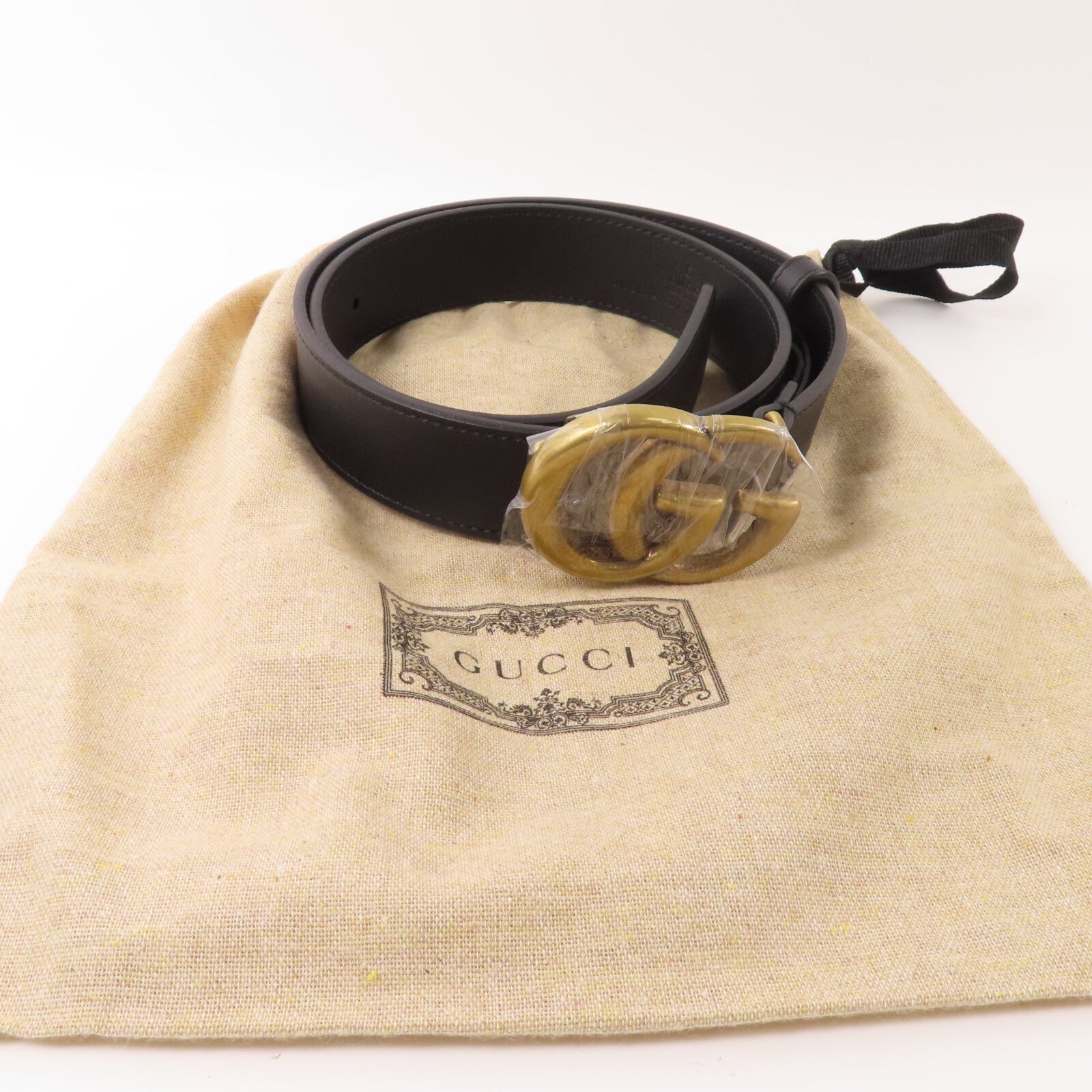 GUCCI 【激減優惠】牛皮皮革GG Marmont Belt金扣皮帶