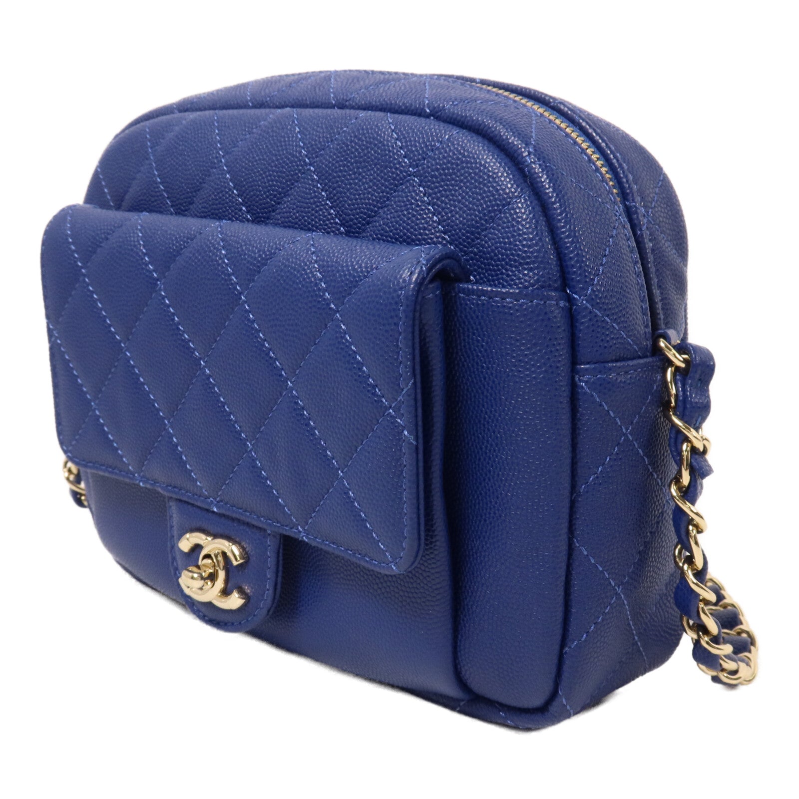 CHANEL 牛皮皮革Camera Bag鏈帶肩背袋