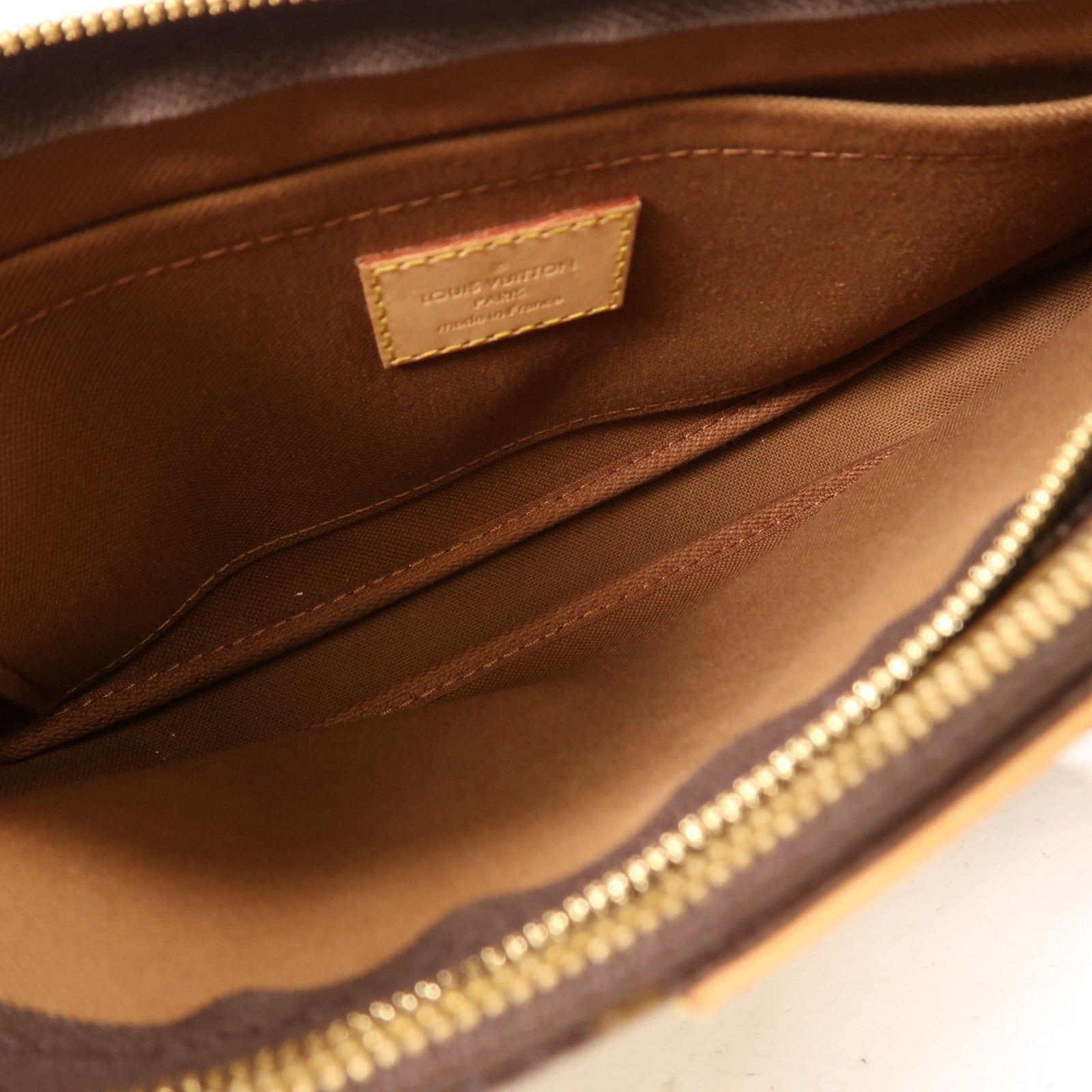LOUIS VUITTON Monogram Multi Pochette Accessoires金扣肩背袋棕色