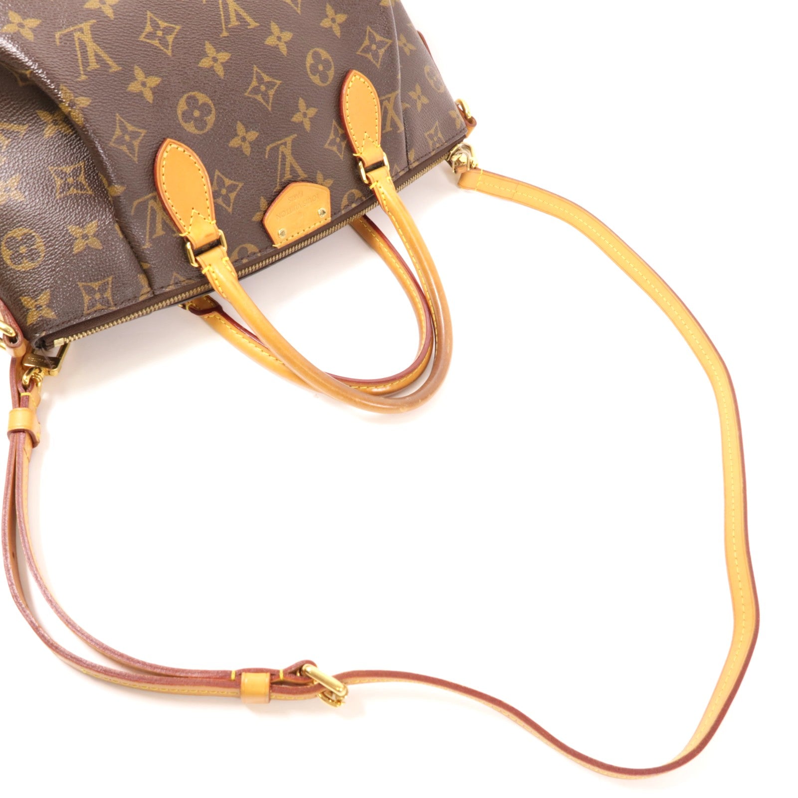 LOUIS VUITTON Monogram Turenne MM金扣手挽肩背兩用袋棕色