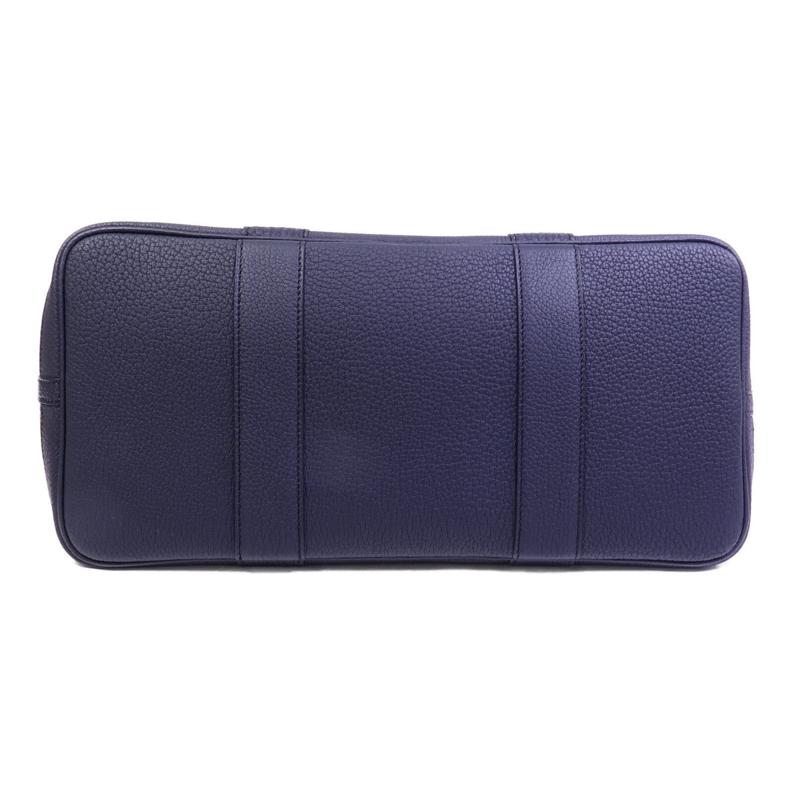 HERMES 帆布/Negonda皮革Garden Party PM手挽袋Cuivre/Bleu Indigo