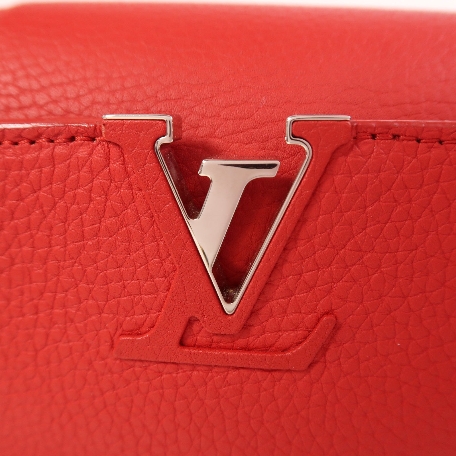 LOUIS VUITTON 【激減優惠】Taurillon Capucines BB銀扣手挽肩背兩用袋