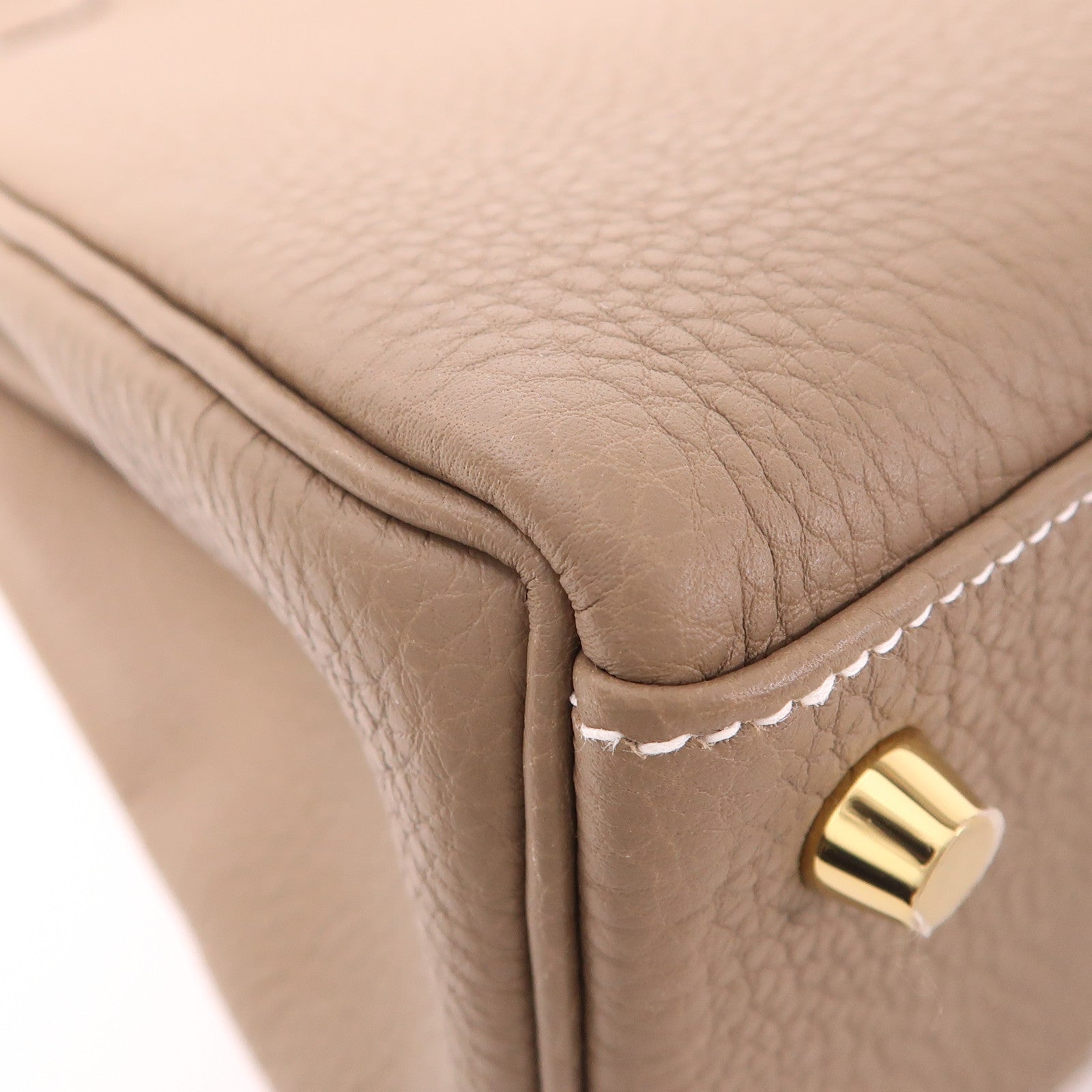 HERMES Togo皮革Kelly 25金扣手挽肩背兩用袋Etoupe大象灰色