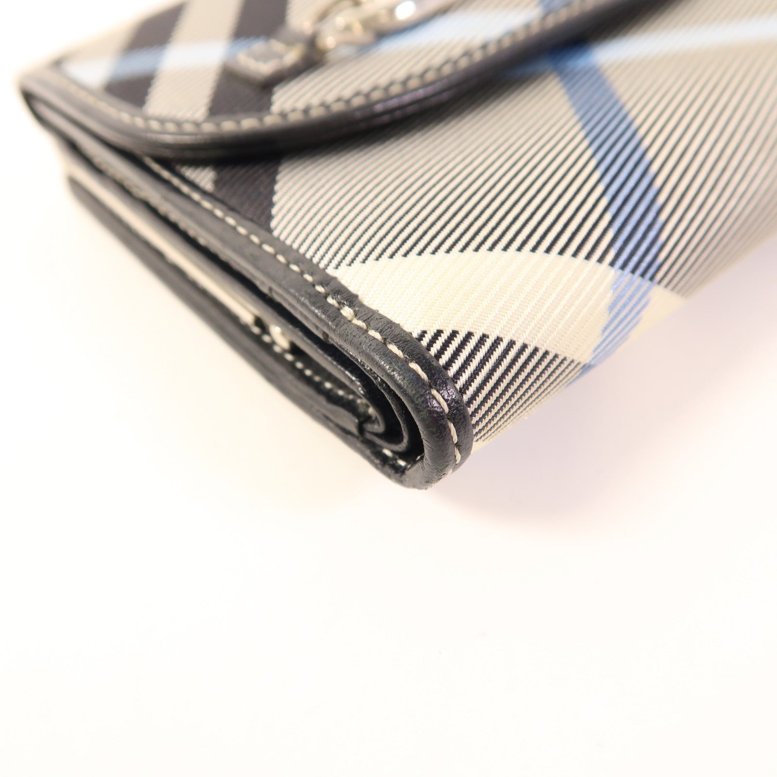 BURBERRY BLUE LABEL 皮革/布料Wallet銀扣錢包