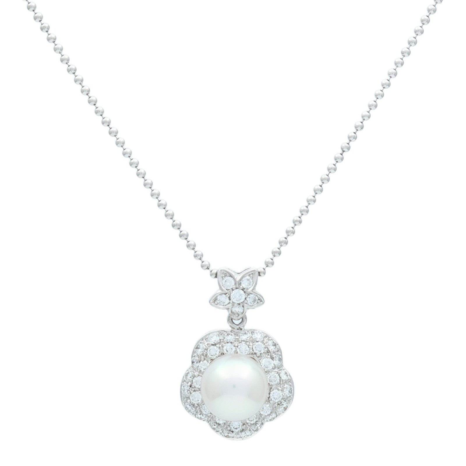 JEWELRY 【激減優惠】18K白金/黃金Pearl Diamond Necklace珍珠/鑽石項鍊