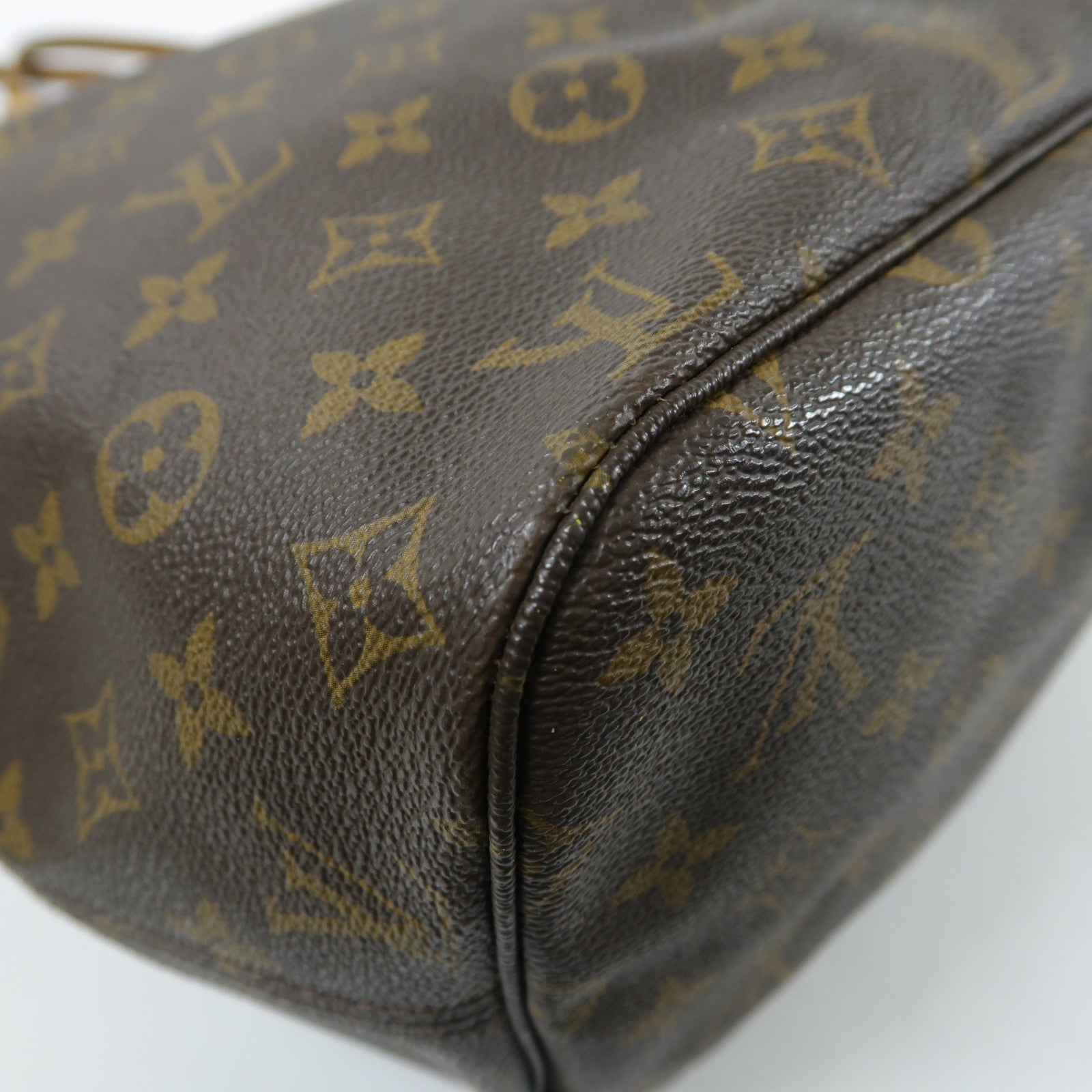 LOUIS VUITTON Monogram Neverfull MM金扣手挽袋