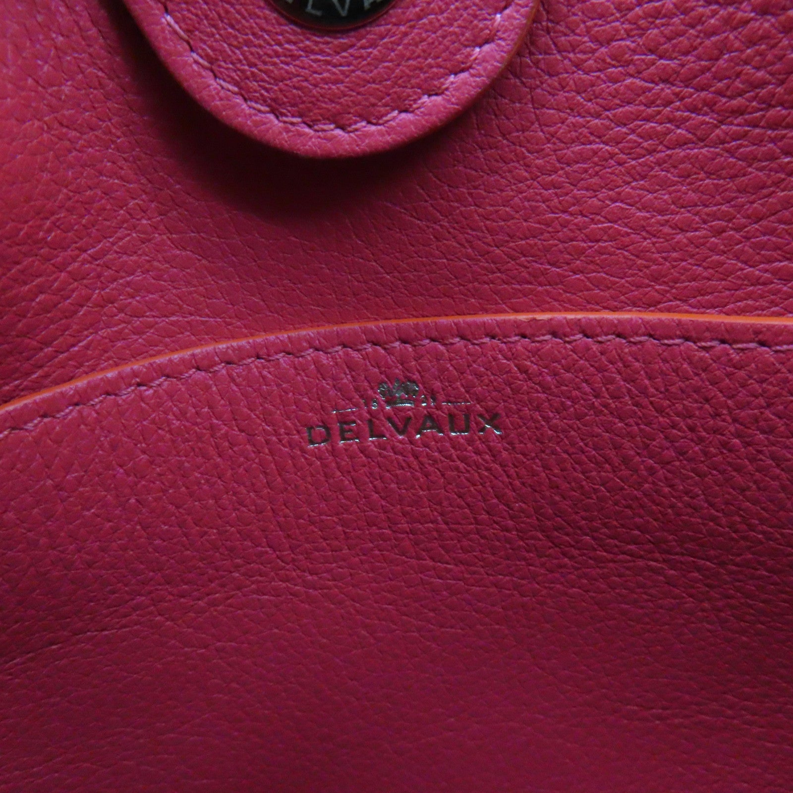 SELECTION 【激減優惠】牛皮皮革Delvaux Shoulder Bag肩背袋珊瑚紅色