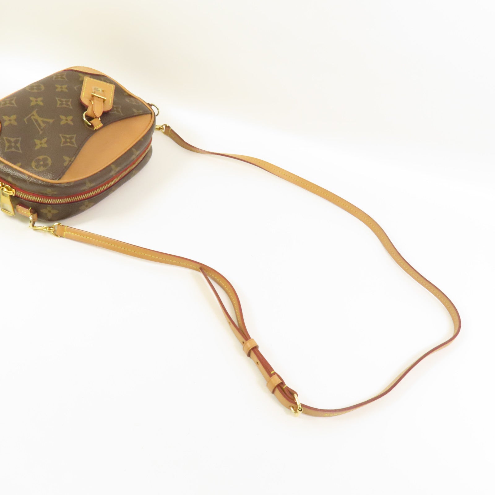 LOUIS VUITTON Monogram Deauville Mini金扣肩背袋棕色