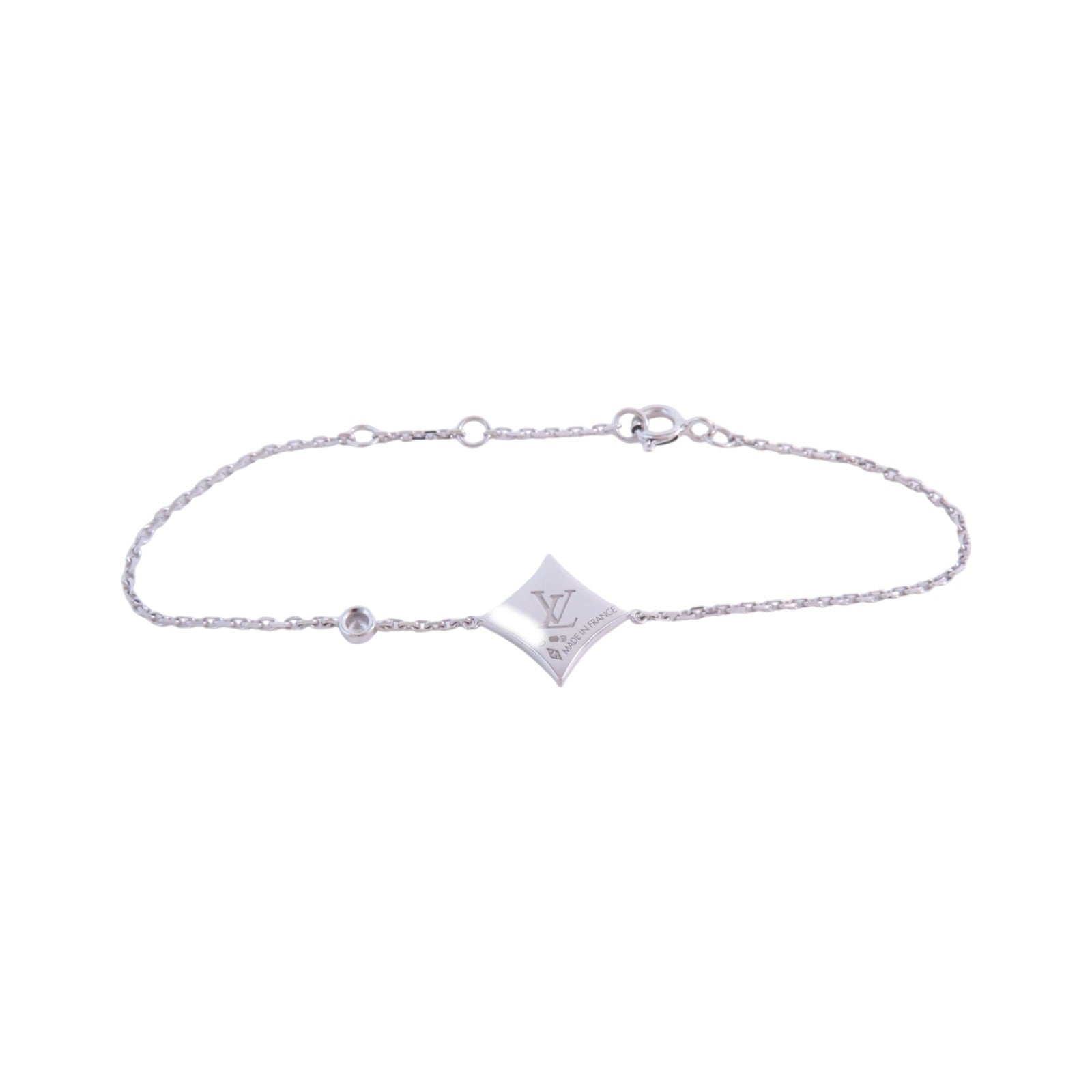 LOUIS VUITTON 18K白金Color Blossom BB Diamond Blaceret銀扣鑽石手鏈