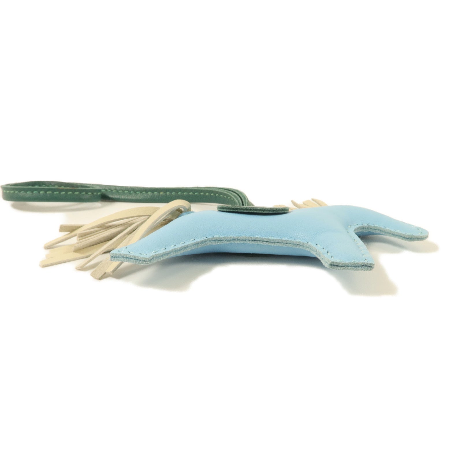 HERMES Milo皮革Rodeo PM掛飾Celeste/Malachite/Craie