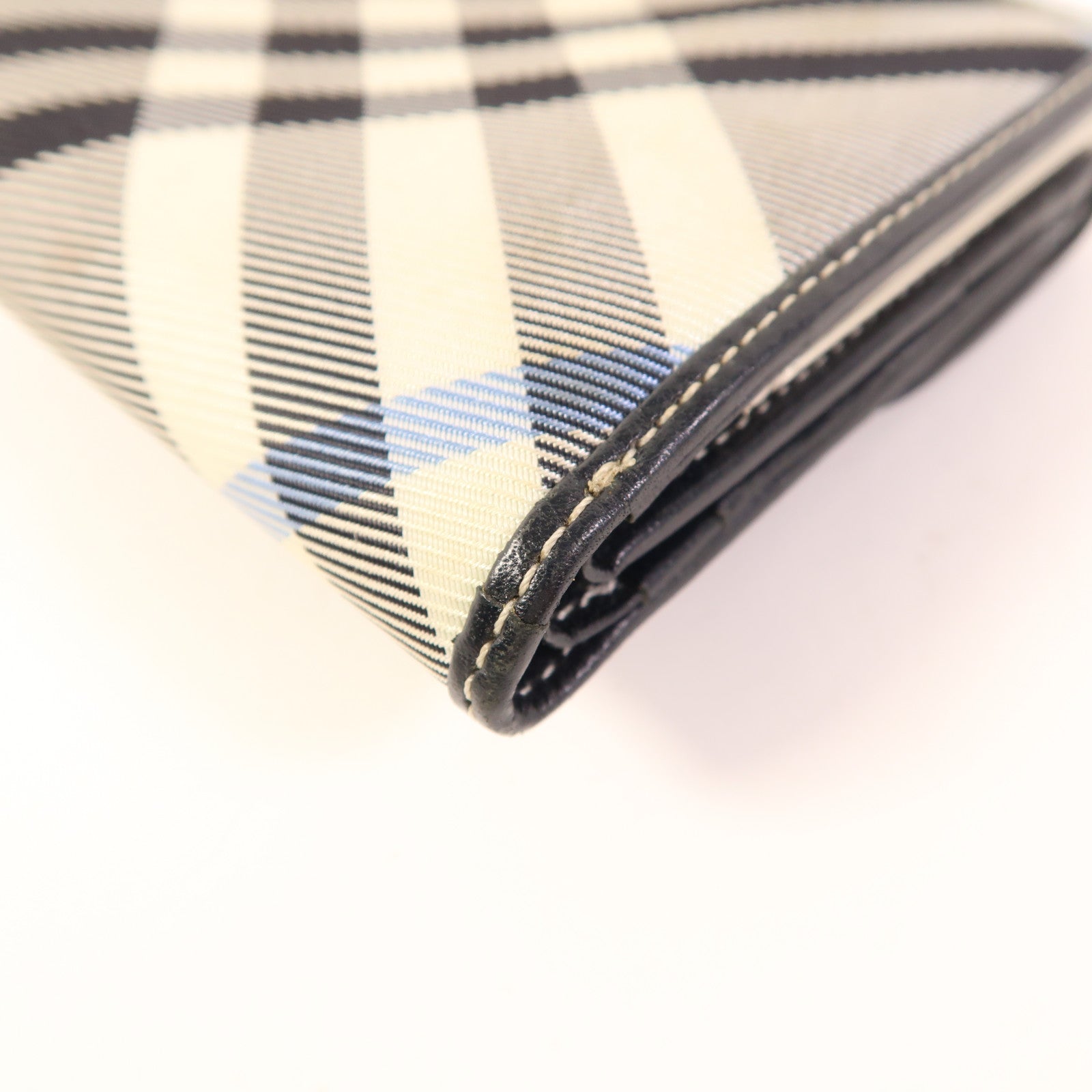BURBERRY BLUE LABEL 皮革/布料Wallet銀扣錢包