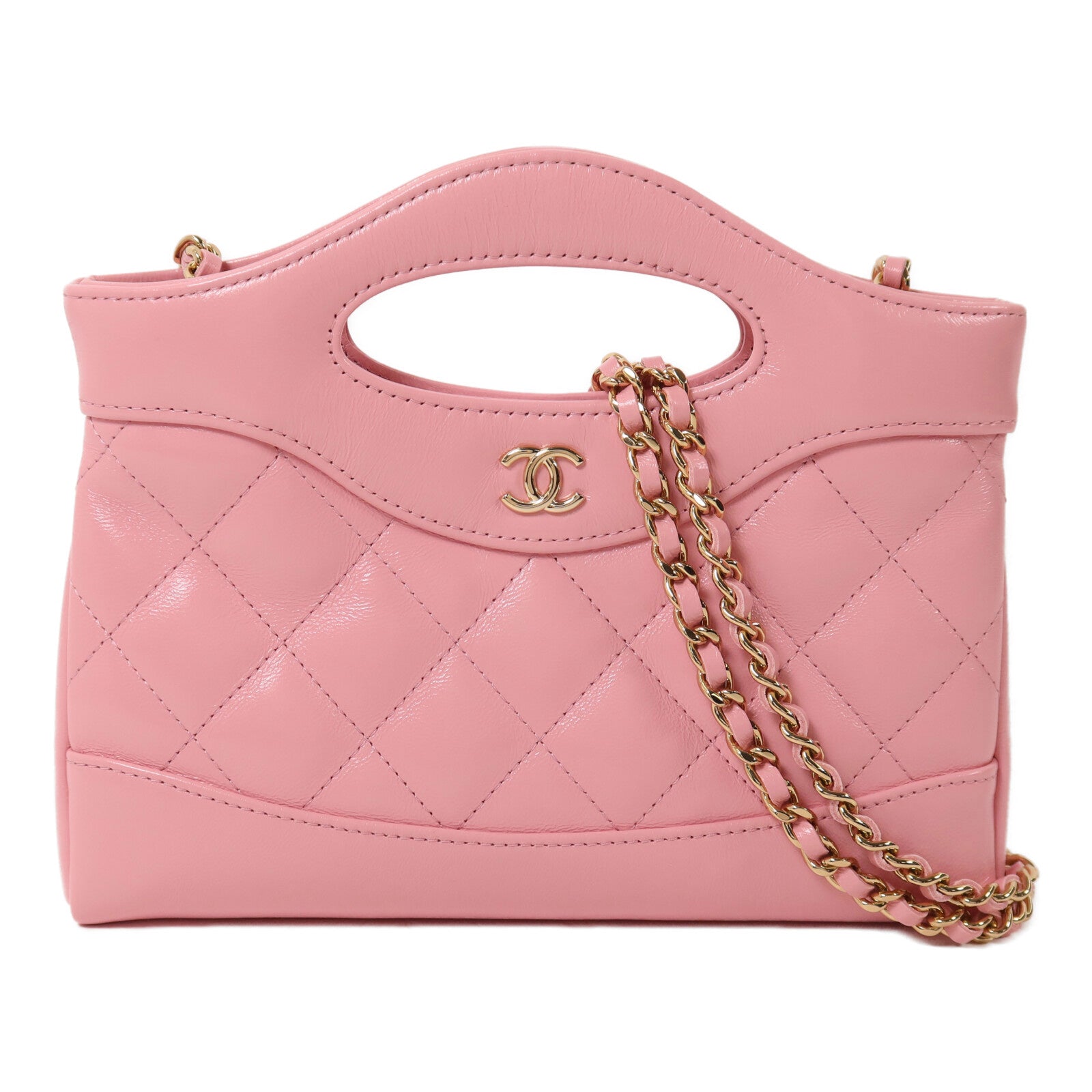 CHANEL 牛皮皮革Chanel 31 Nano鏈帶手挽肩背兩用袋