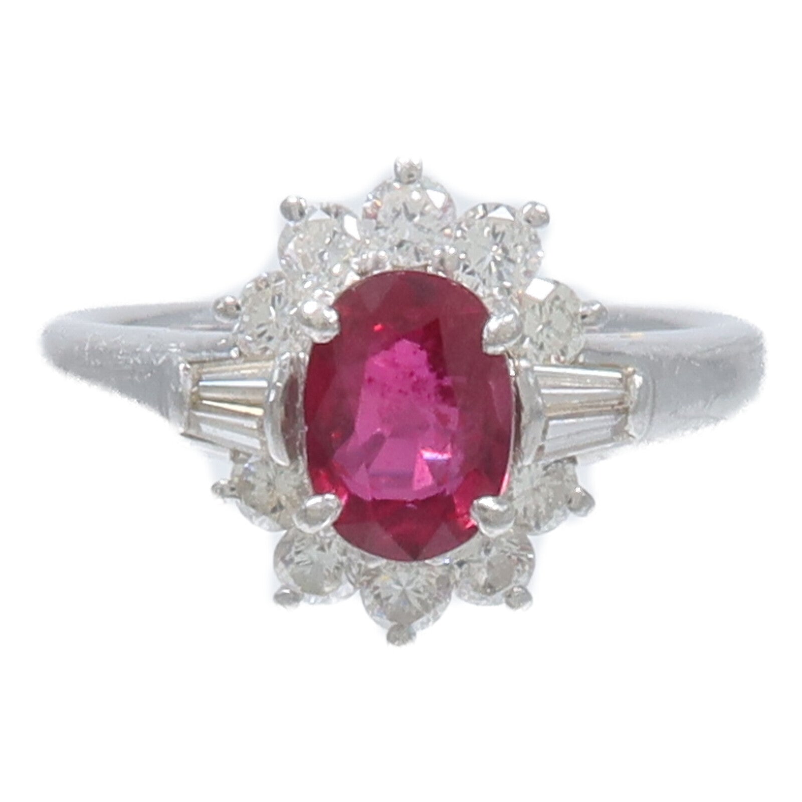 JEWELRY PT900鉑金Ruby Diamond Ring紅寶石/鑽石戒指