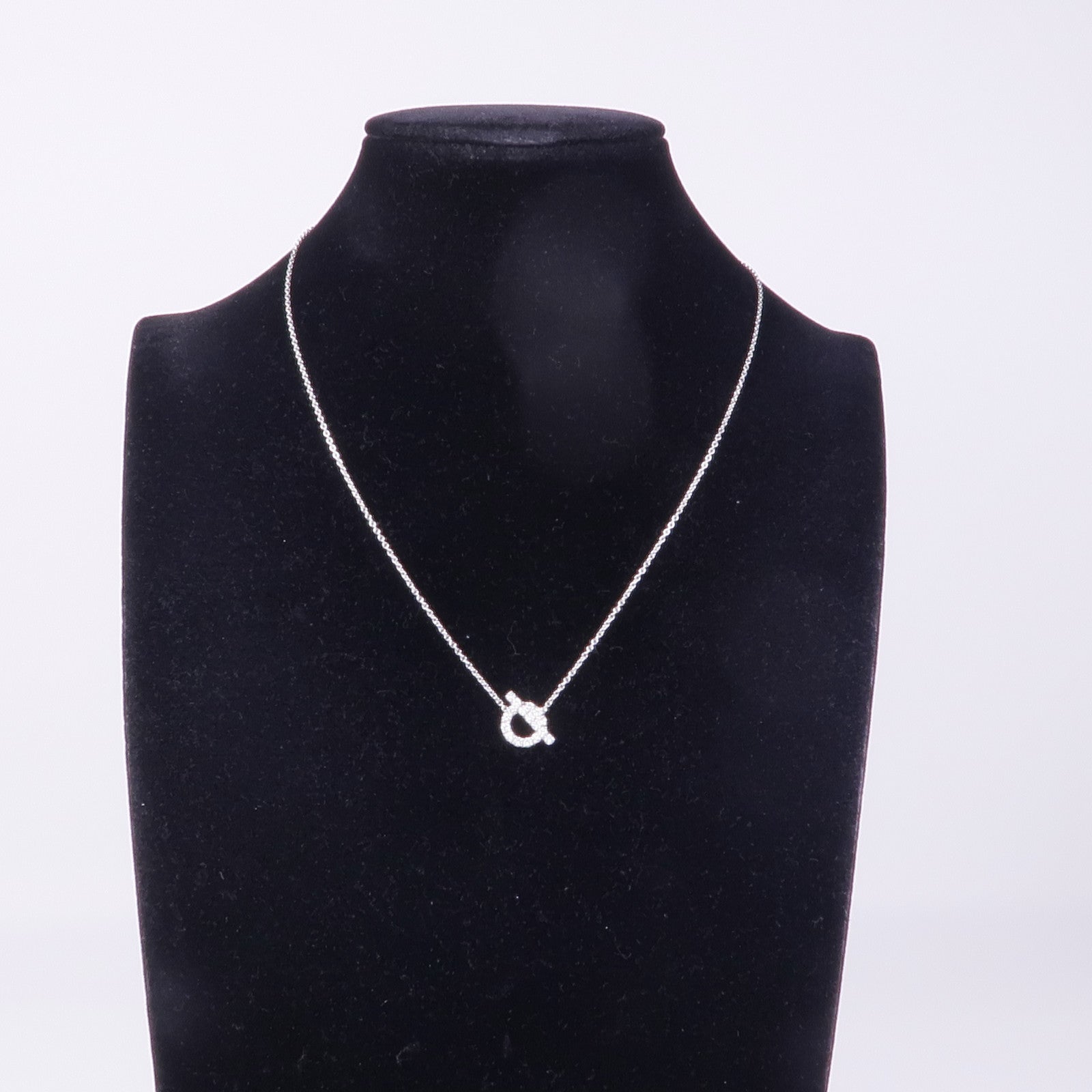 HERMES 18K白金Finesse Pendant鑽石項鍊