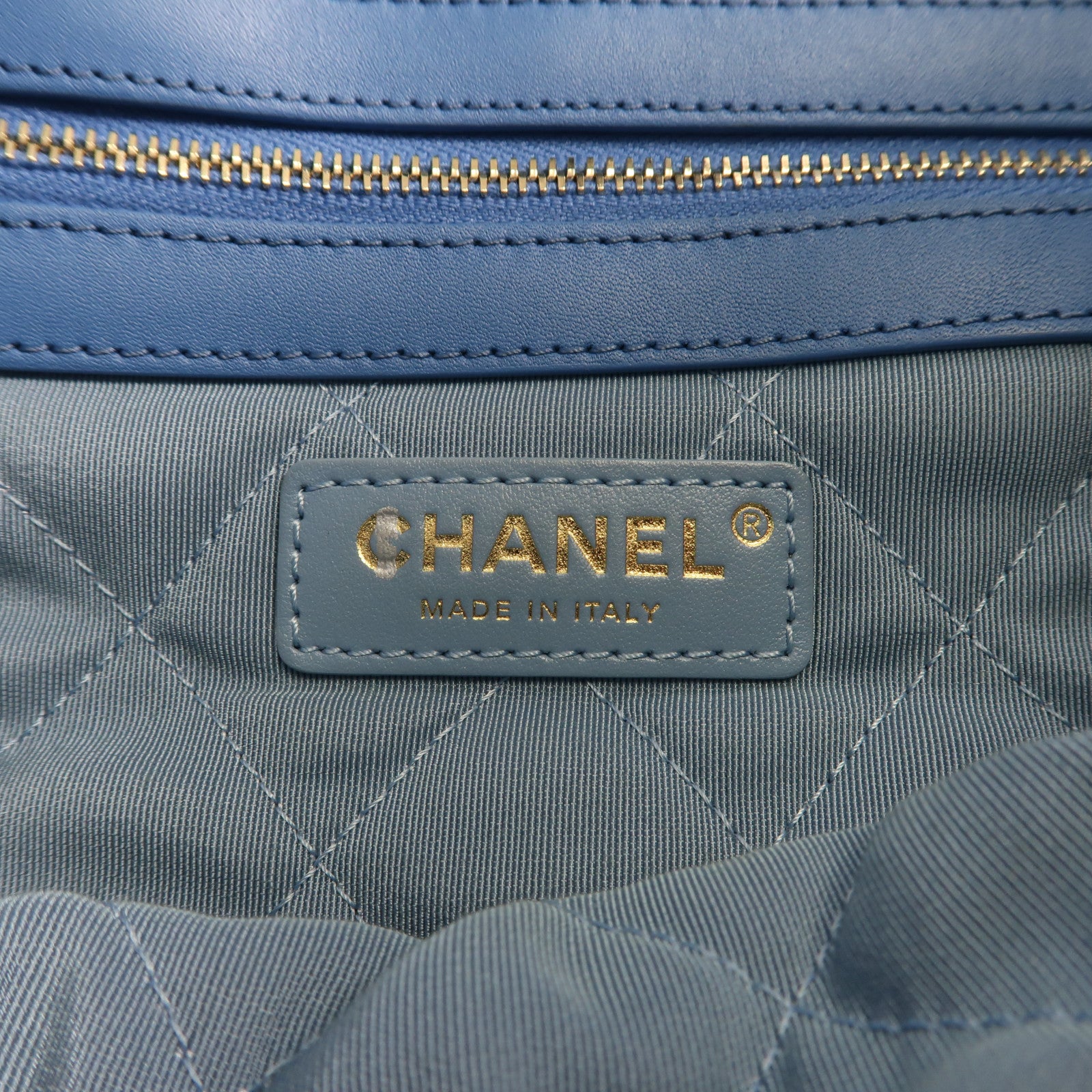 CHANEL 帆布Chain Shoulder金扣鏈帶手挽肩背兩用袋