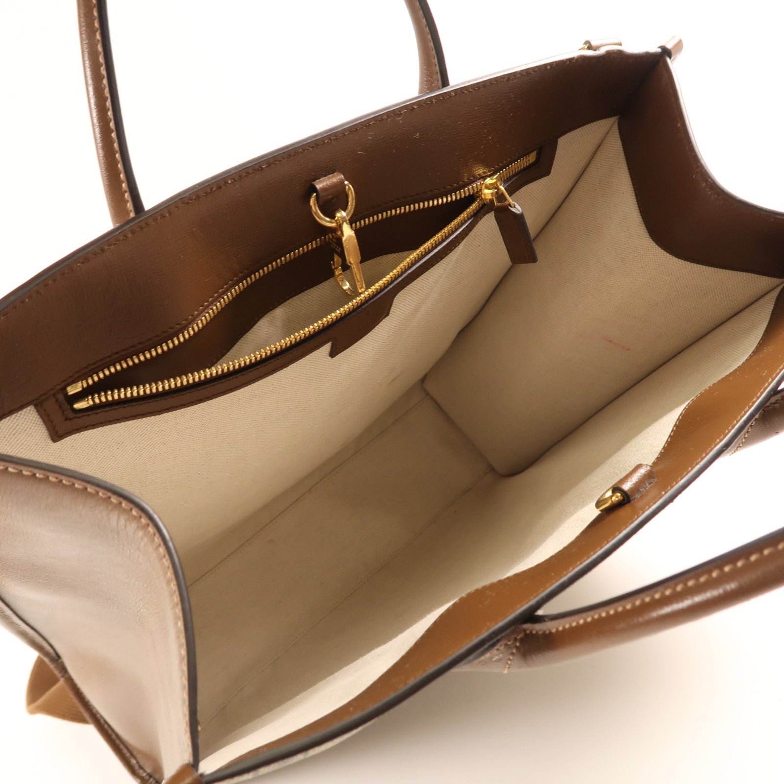 GUCCI GHW GG Supreme 2Way Shoulder Hand Bag Coated Canvas 674155 Brown