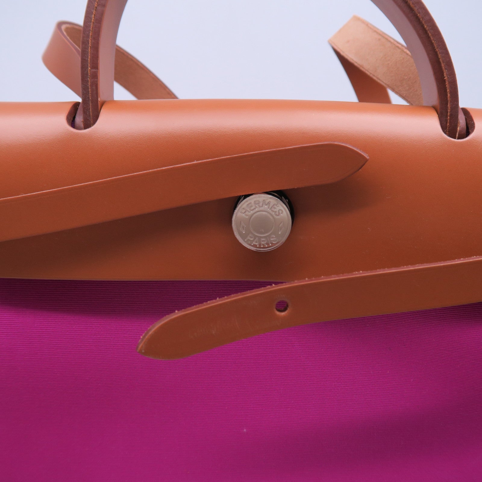 HERMES 【激減優惠】帆布Herbag PM銀扣鏈帶肩背袋紫色