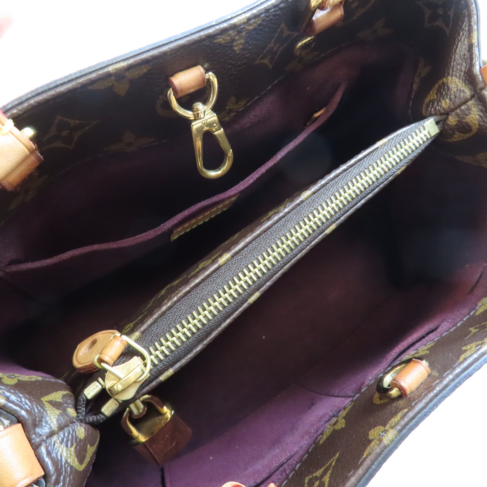 LOUIS VUITTON Monogram Montaigne BB金扣手挽肩背兩用袋啡色
