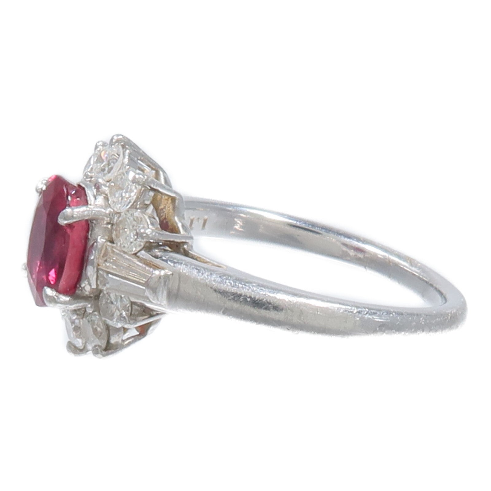 JEWELRY PT900鉑金Ruby Diamond Ring紅寶石/鑽石戒指