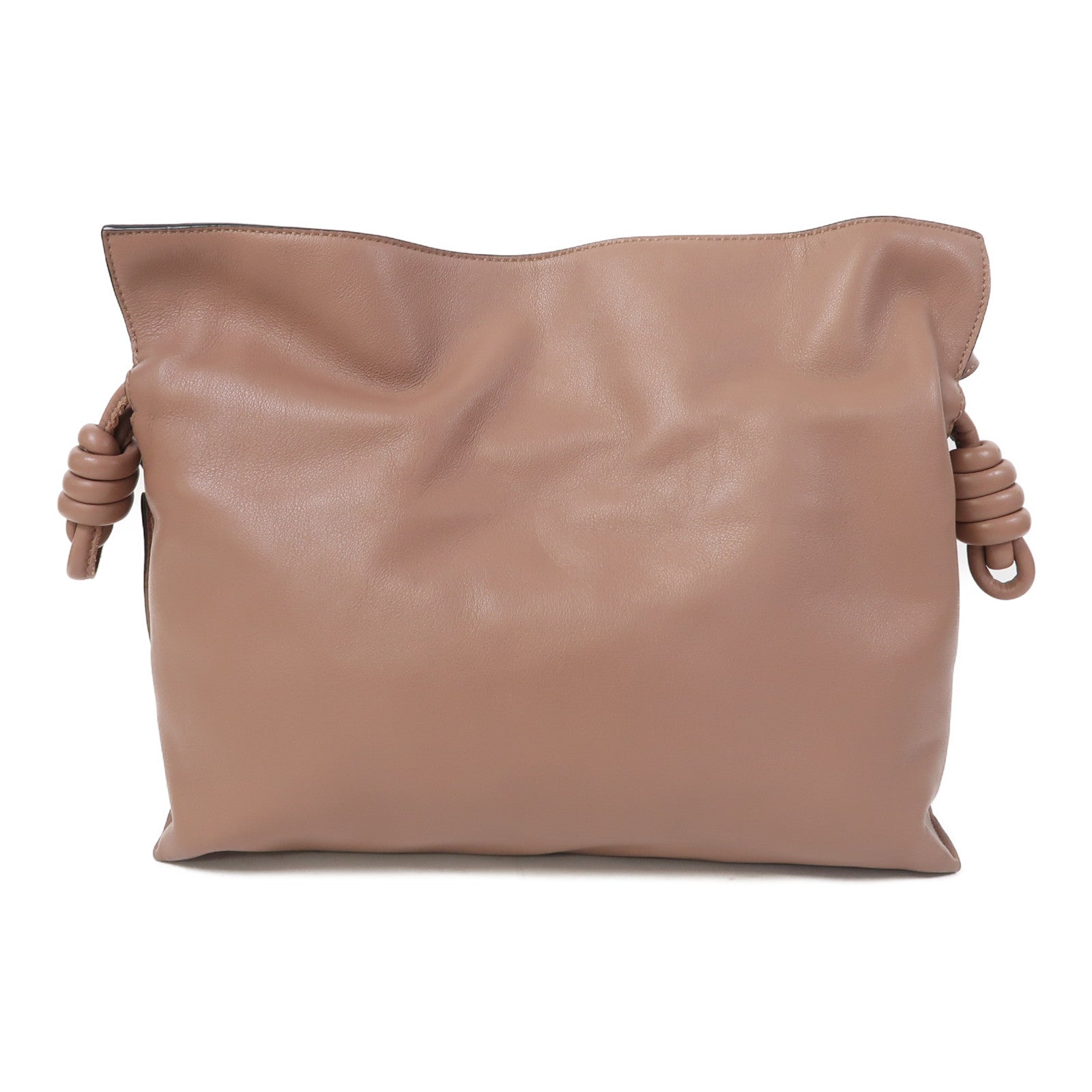 LOEWE 牛皮皮革Flamenco Clutch金扣肩背袋粉紅色
