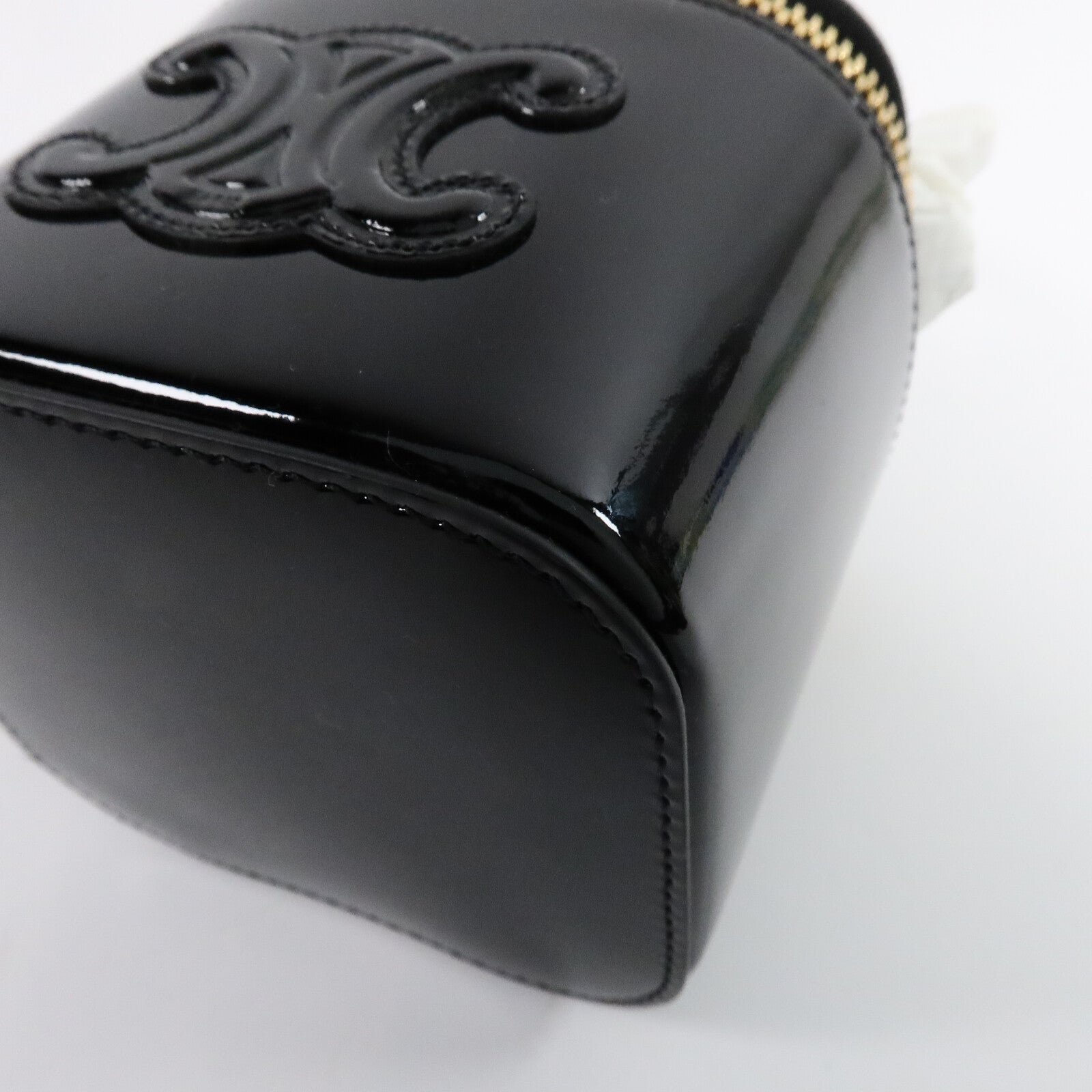 CELINE 漆皮皮革Cuir Triomphe Vanity Case手挽肩背兩用袋