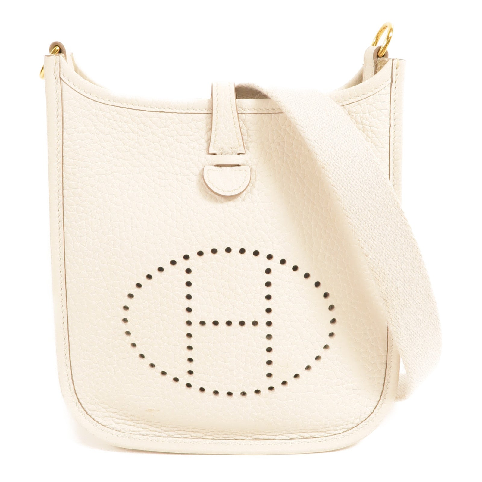 HERMES Clemence皮革Evelyne TPM肩背袋Craie