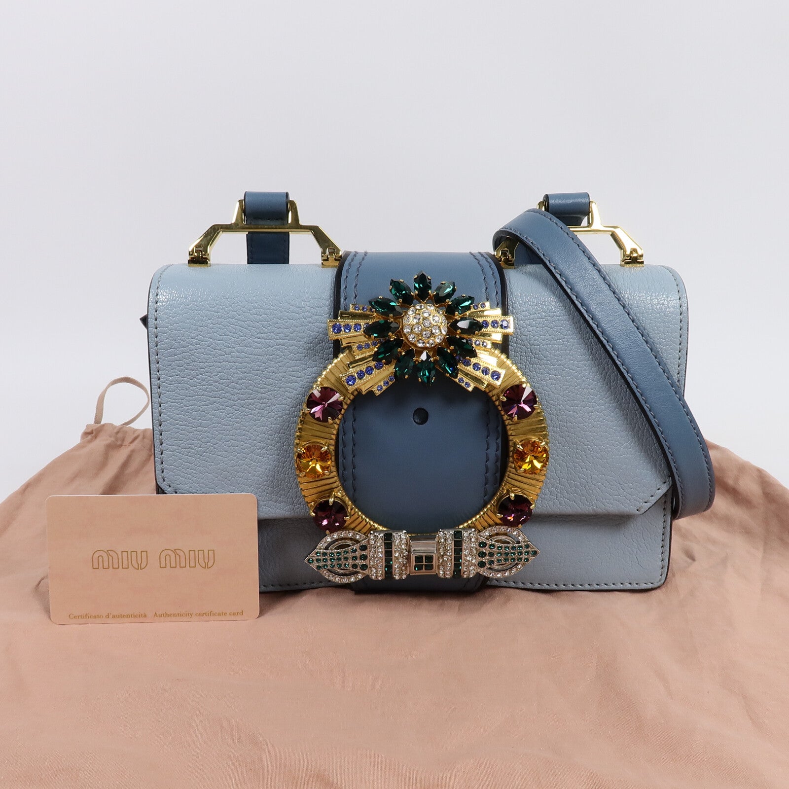 Miu Miu 牛皮皮革Miu Lady肩背袋
