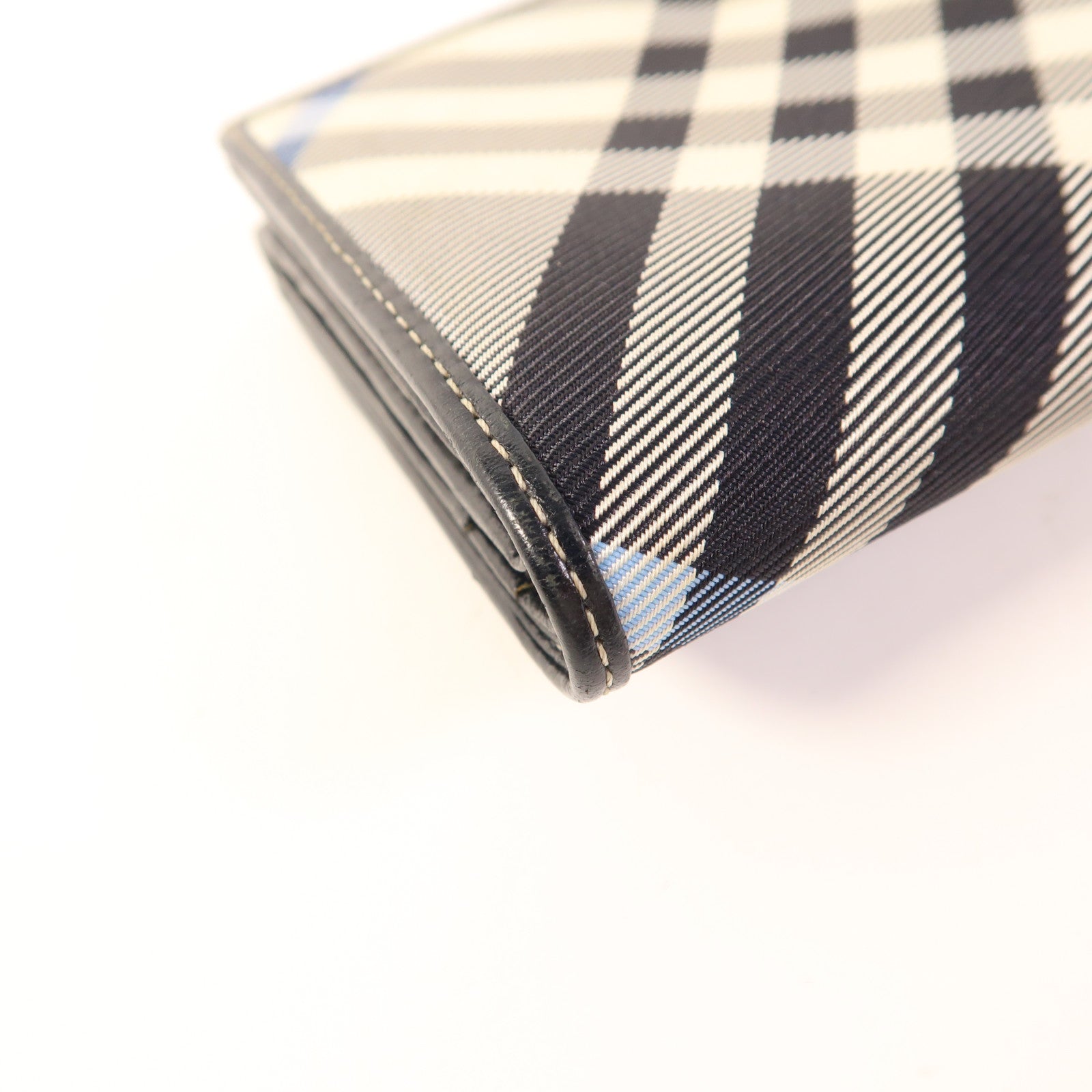 BURBERRY BLUE LABEL 皮革/布料Wallet銀扣錢包
