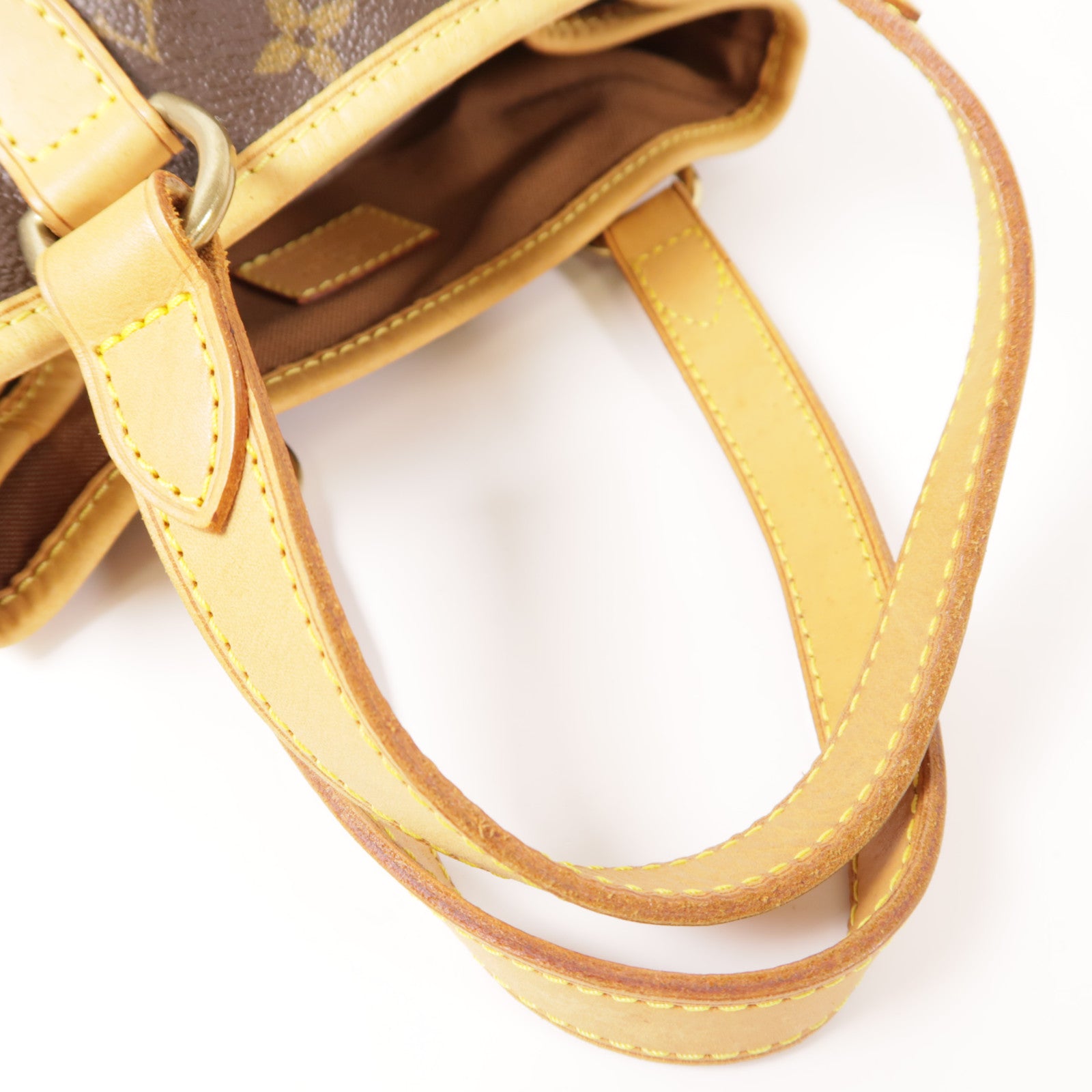 LOUIS VUITTON Monogram Batignolles Vertical金扣手挽袋棕色