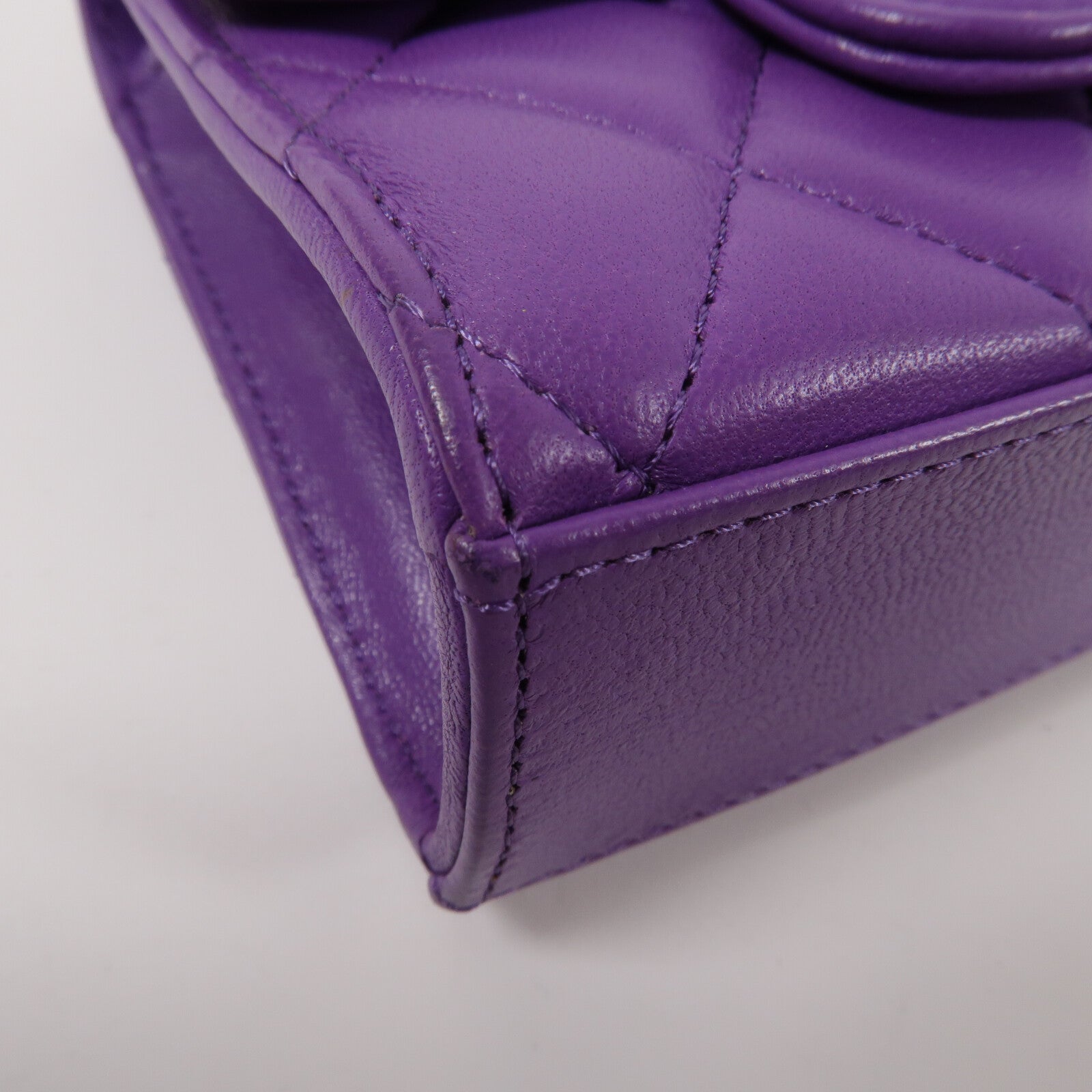 CHANEL 羊皮皮革Mini Top Handle Flap Bag鏈帶肩背袋