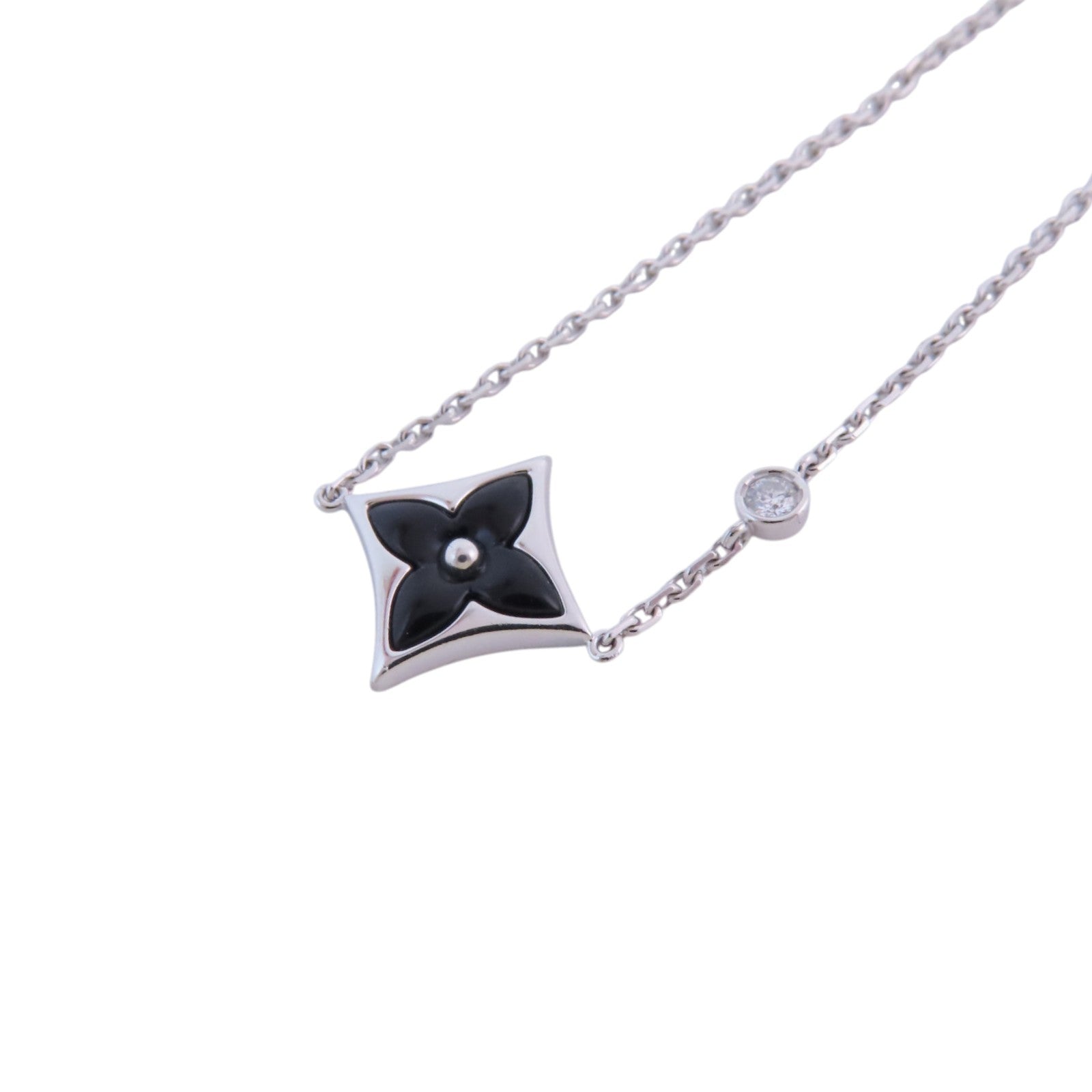 LOUIS VUITTON 18K白金Color Blossom BB Diamond Blaceret銀扣鑽石手鏈