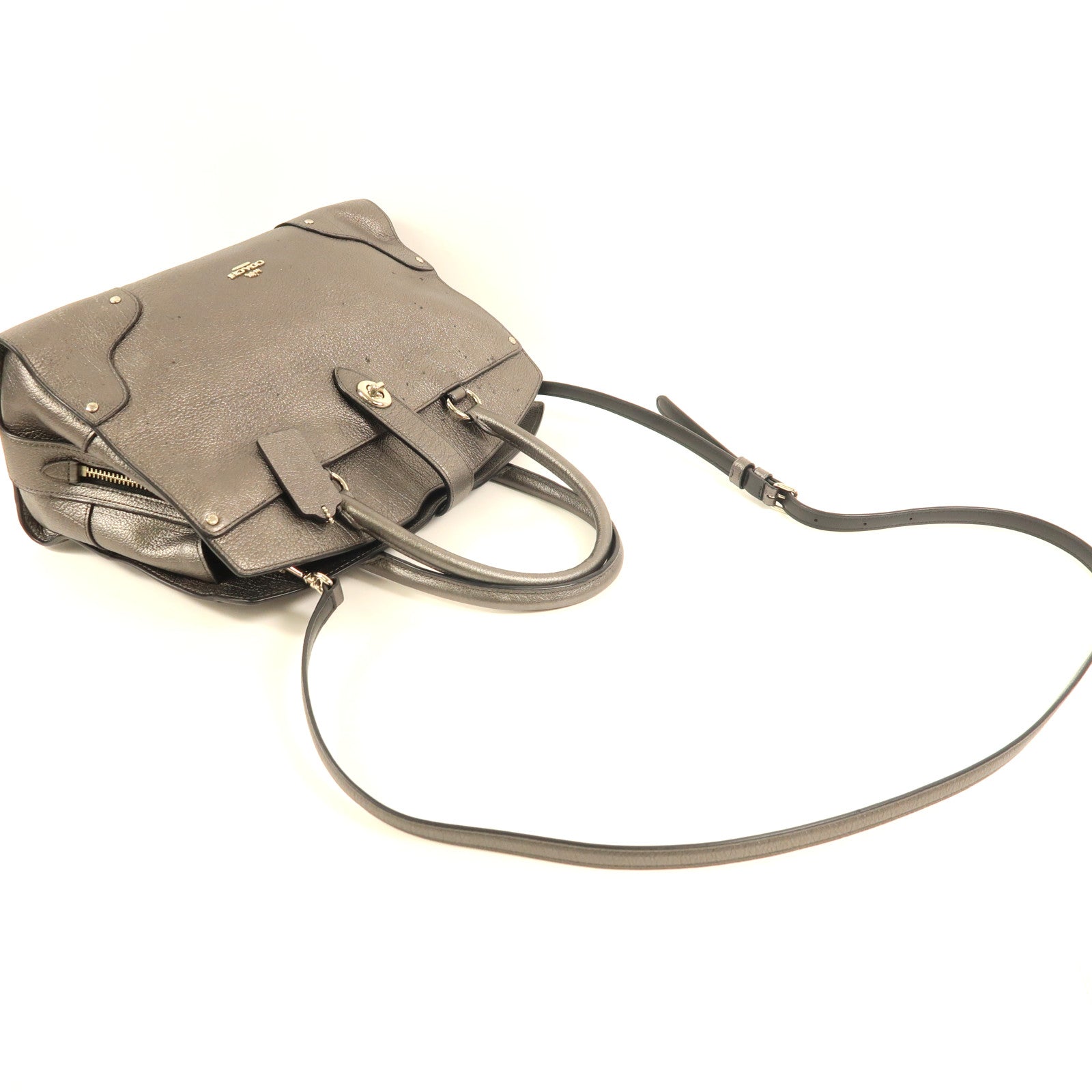 COACH 牛皮皮革Mercer Satchel 30銀扣手挽肩背兩用袋